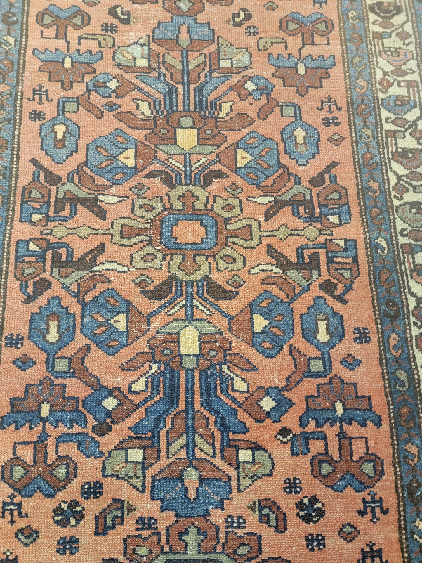 Antique Hand-Knotted Wool Runner Malayer 2'10" x 16'3"