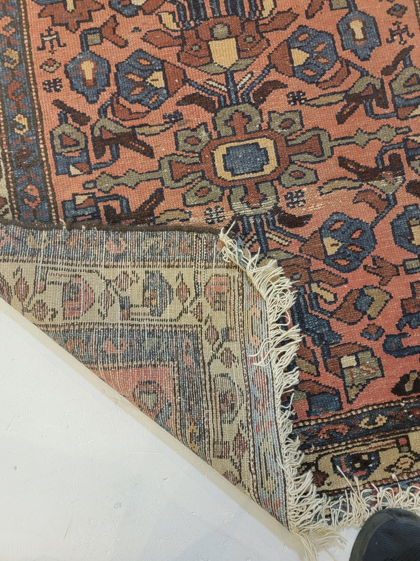 Antique Hand-Knotted Wool Runner Malayer 2'10" x 16'3"