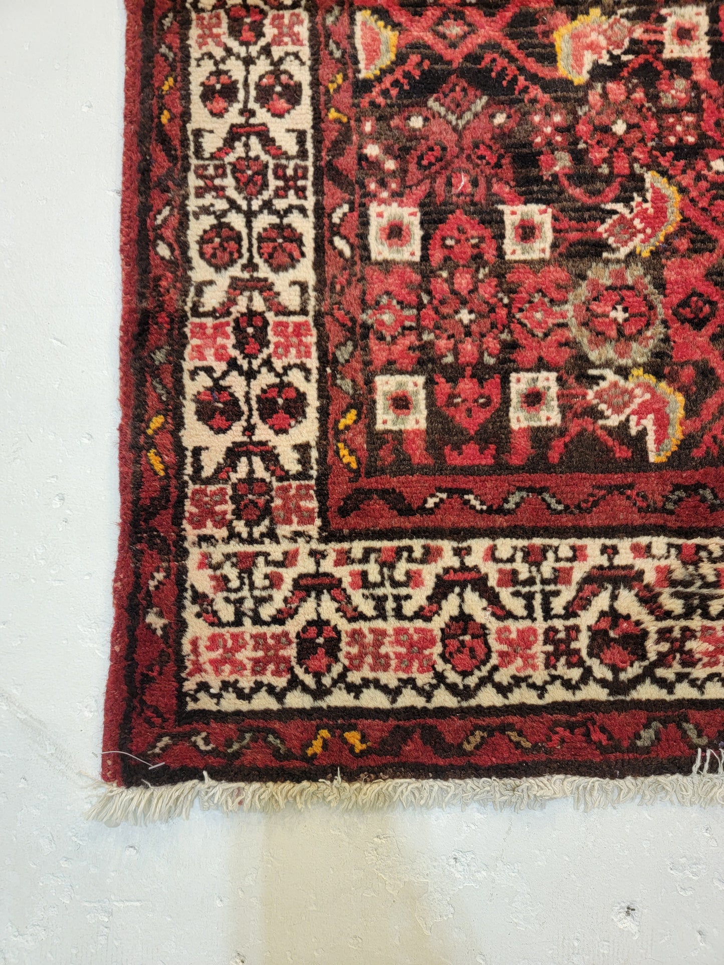 Antique Hand-Knotted Wool Runner Malayer 2'9" x 13'