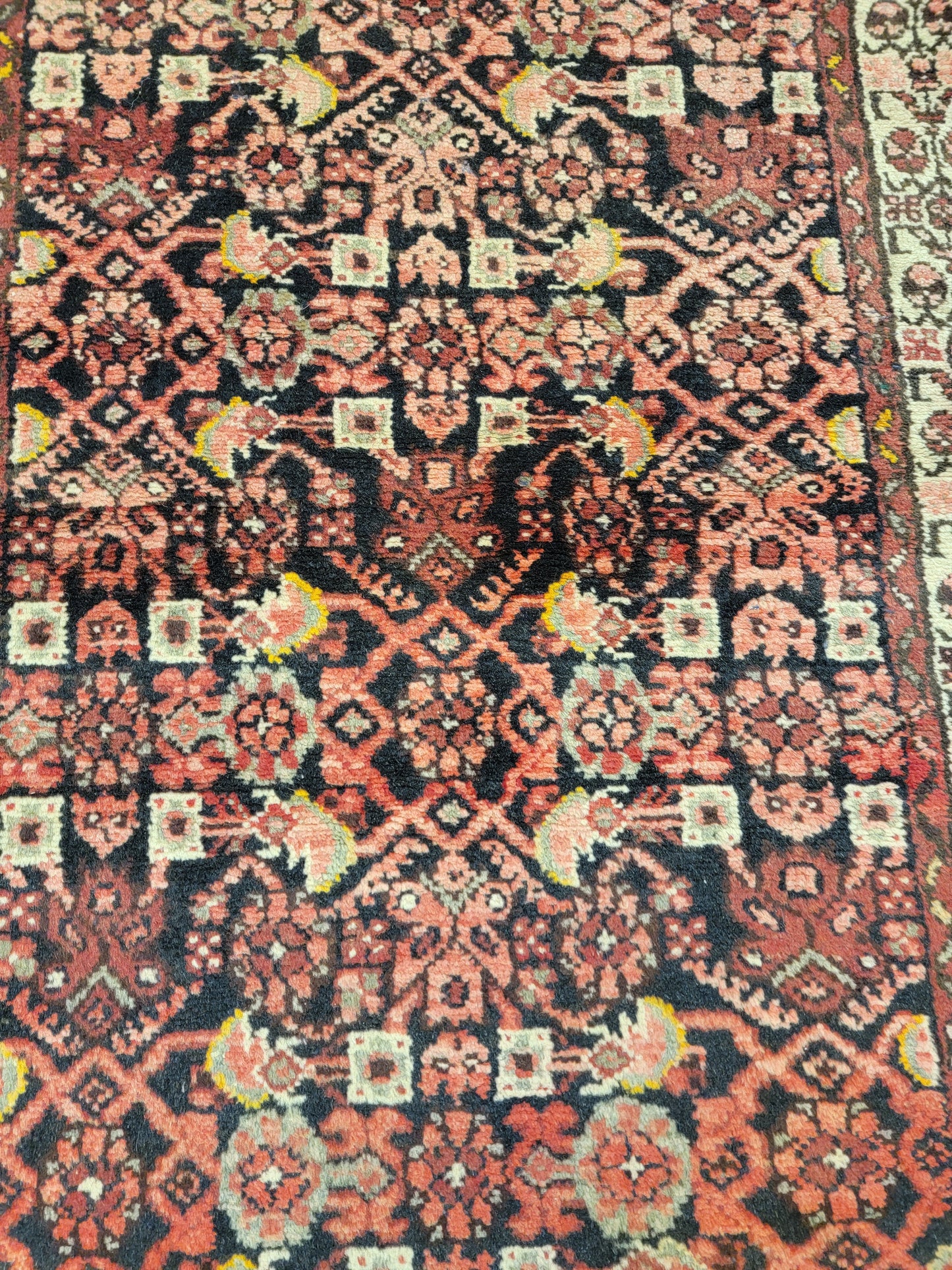 Antique Hand-Knotted Wool Runner Malayer 2'9" x 13'