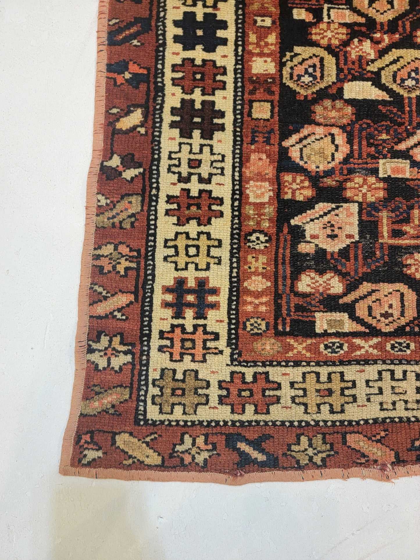 Antique Hand-Knotted Wool Runner Malayer 2'10" x 9'4"