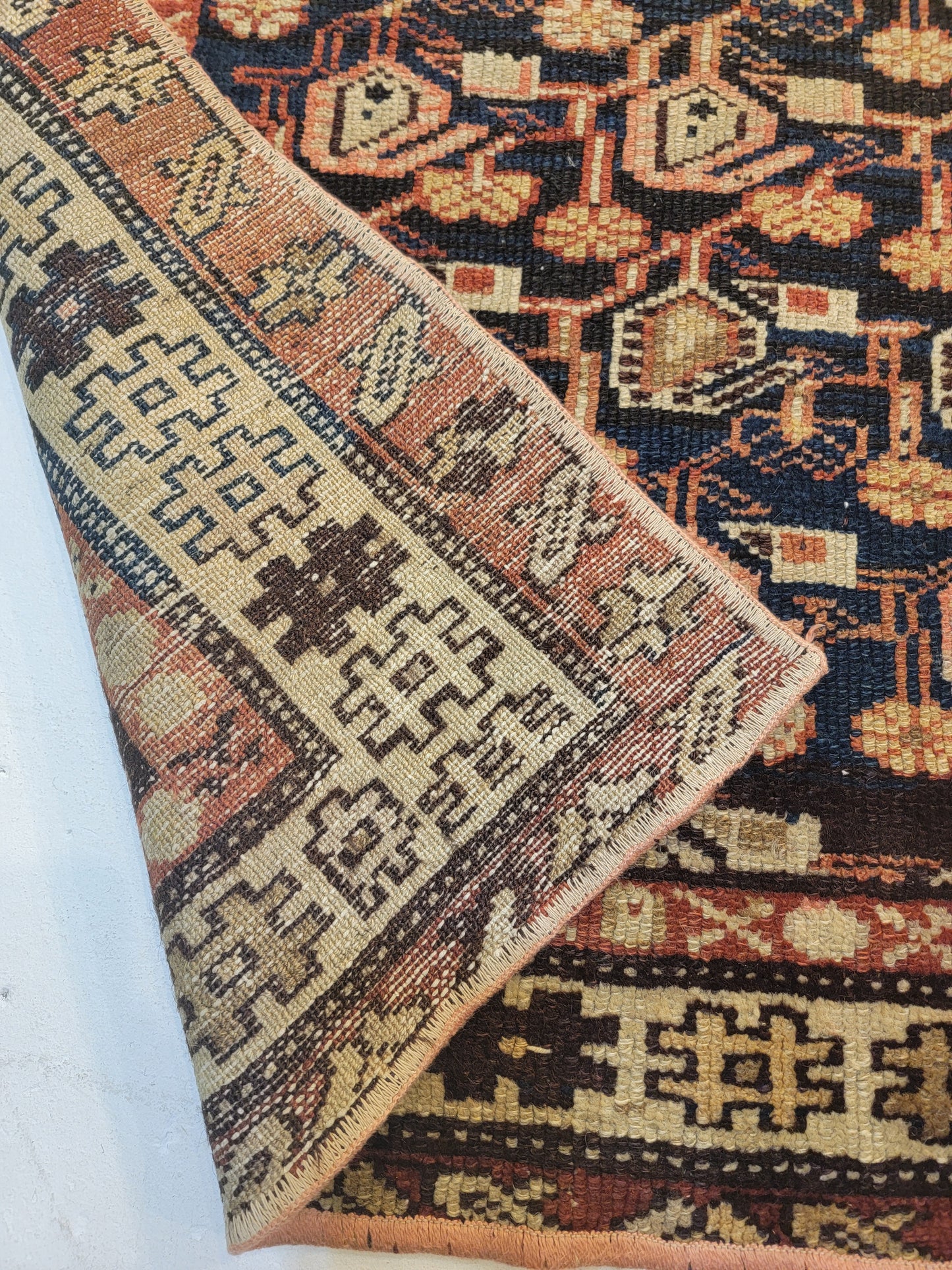 Antique Hand-Knotted Wool Runner Malayer 2'10" x 9'4"