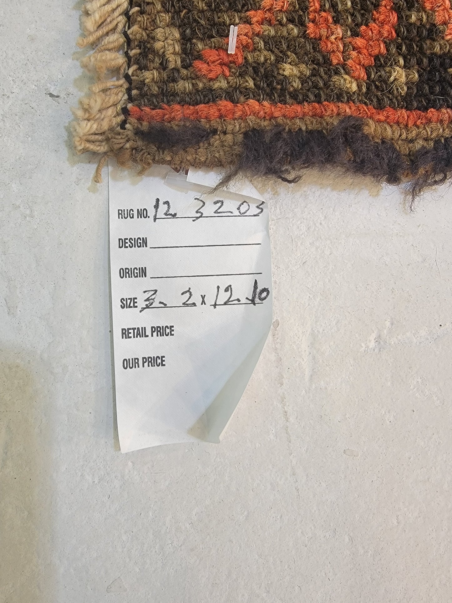 Antique Hand-Knotted Wool Runner Kurdish 3'2" x 12'10"