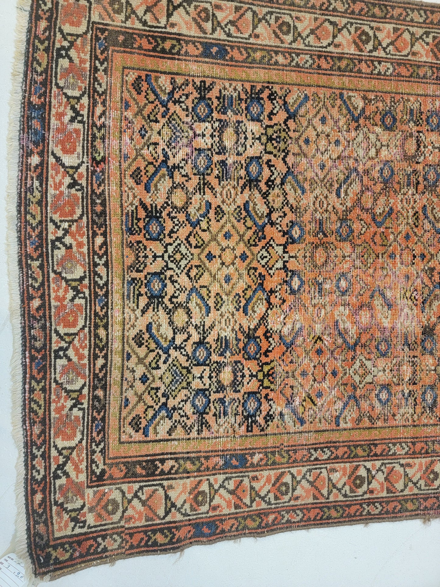 Antique Hand-Knotted Wool Runner Malayer 3' x 9'6"
