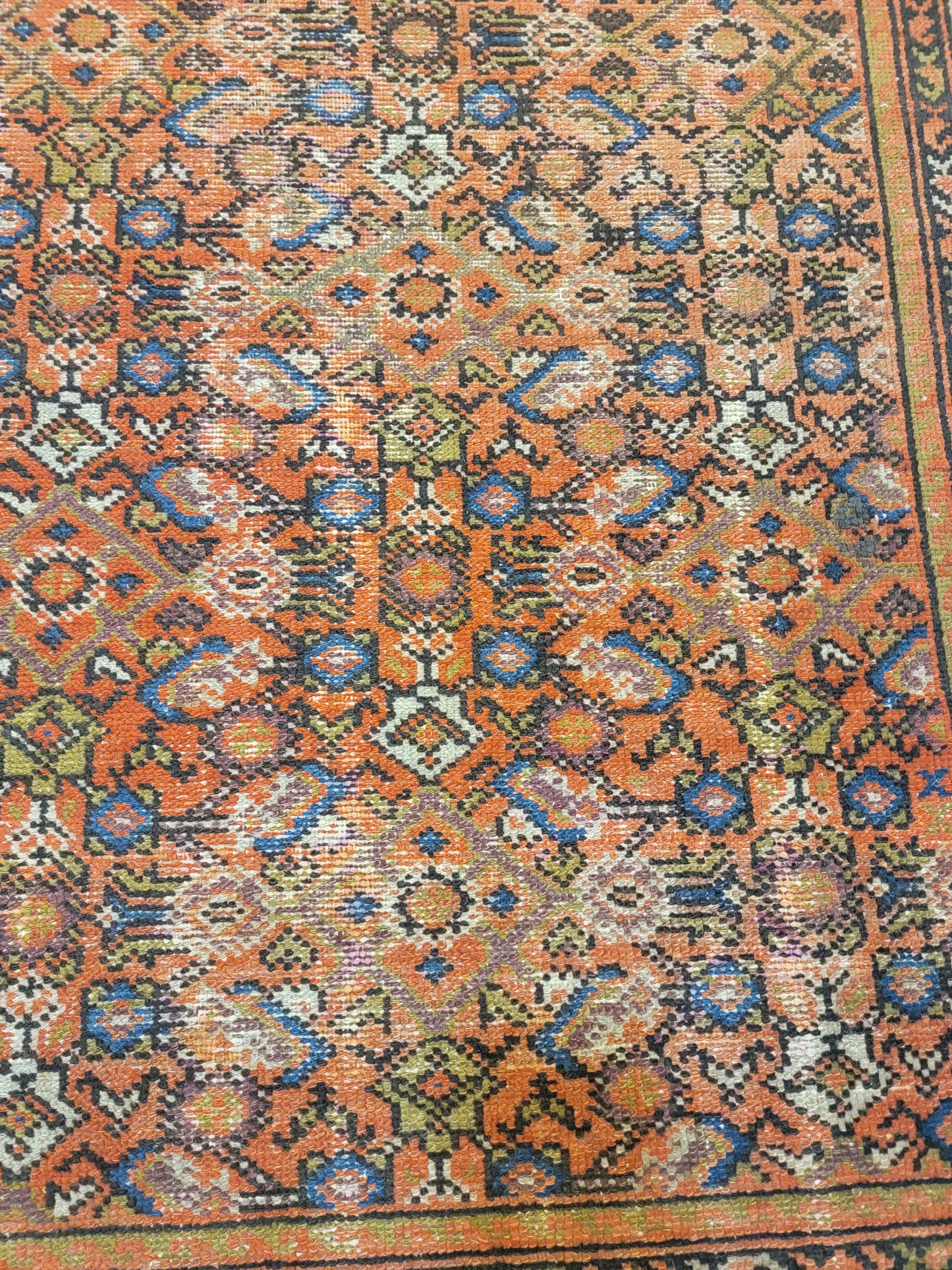 Antique Hand-Knotted Wool Runner Malayer 3' x 9'6"