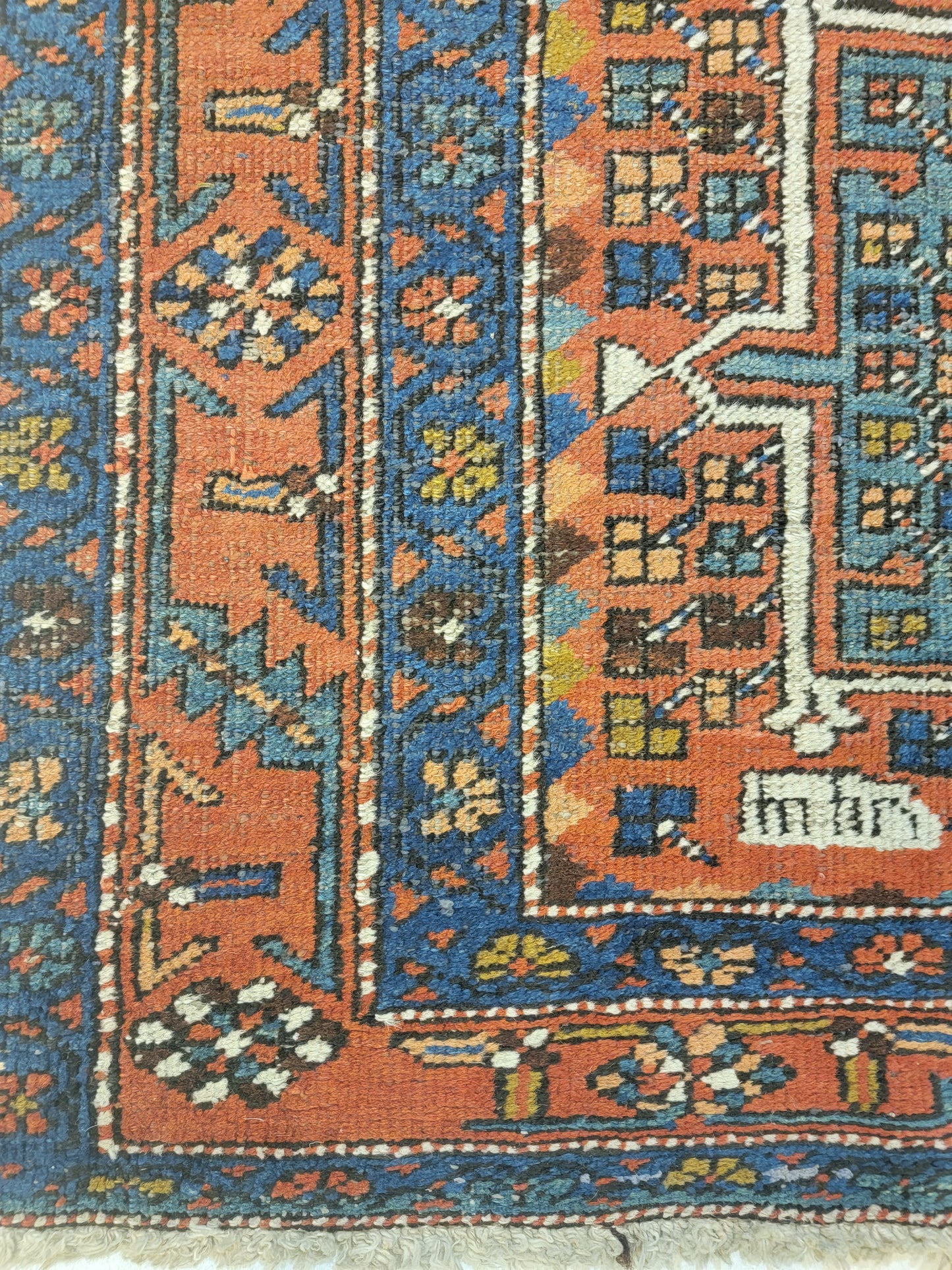 Antique Hand-Knotted Wool Runner Heriz Serapi 3'4" x 14'4"