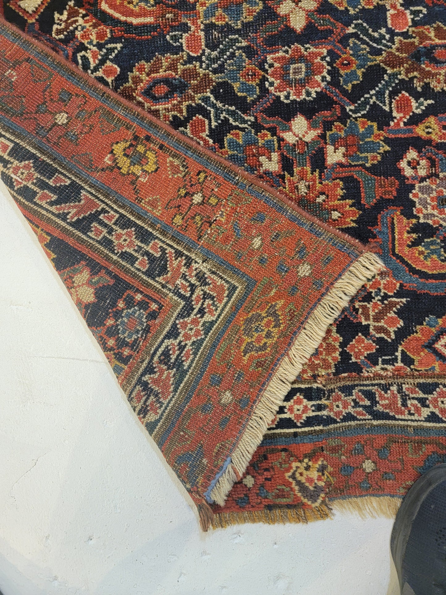 Antique Hand-Knotted Wool Runner Kurdish Herati 2'10" x 14'9"