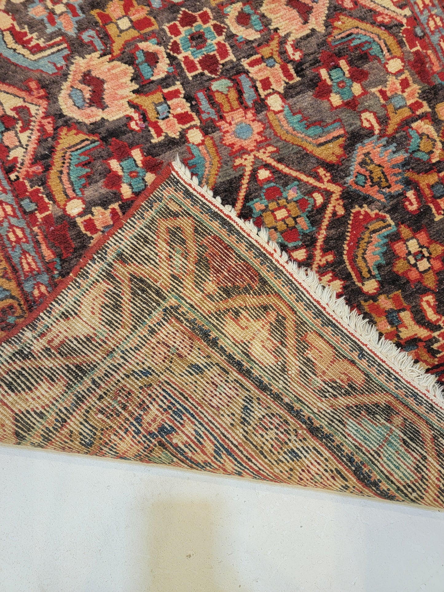 Hand-Knotted Wool Runner Hamedan Herati 3'4" x 7'4"
