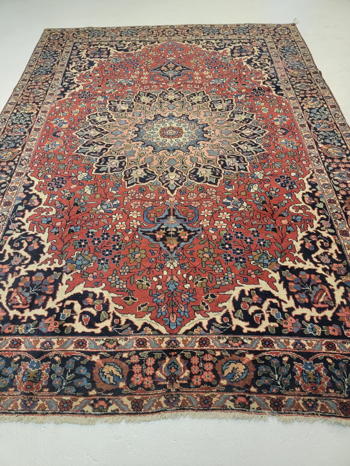 Antique Hand-Knotted Wool Area Rug Tabriz Khoy 7'2" x 10'1"