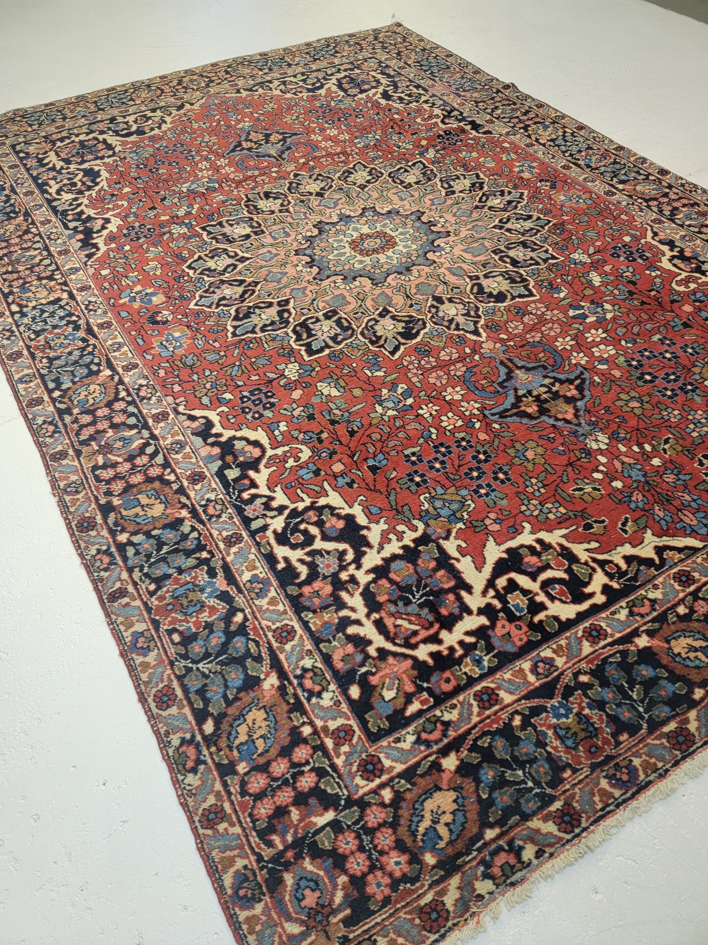 Antique Hand-Knotted Wool Area Rug Tabriz Khoy 7'2" x 10'1"