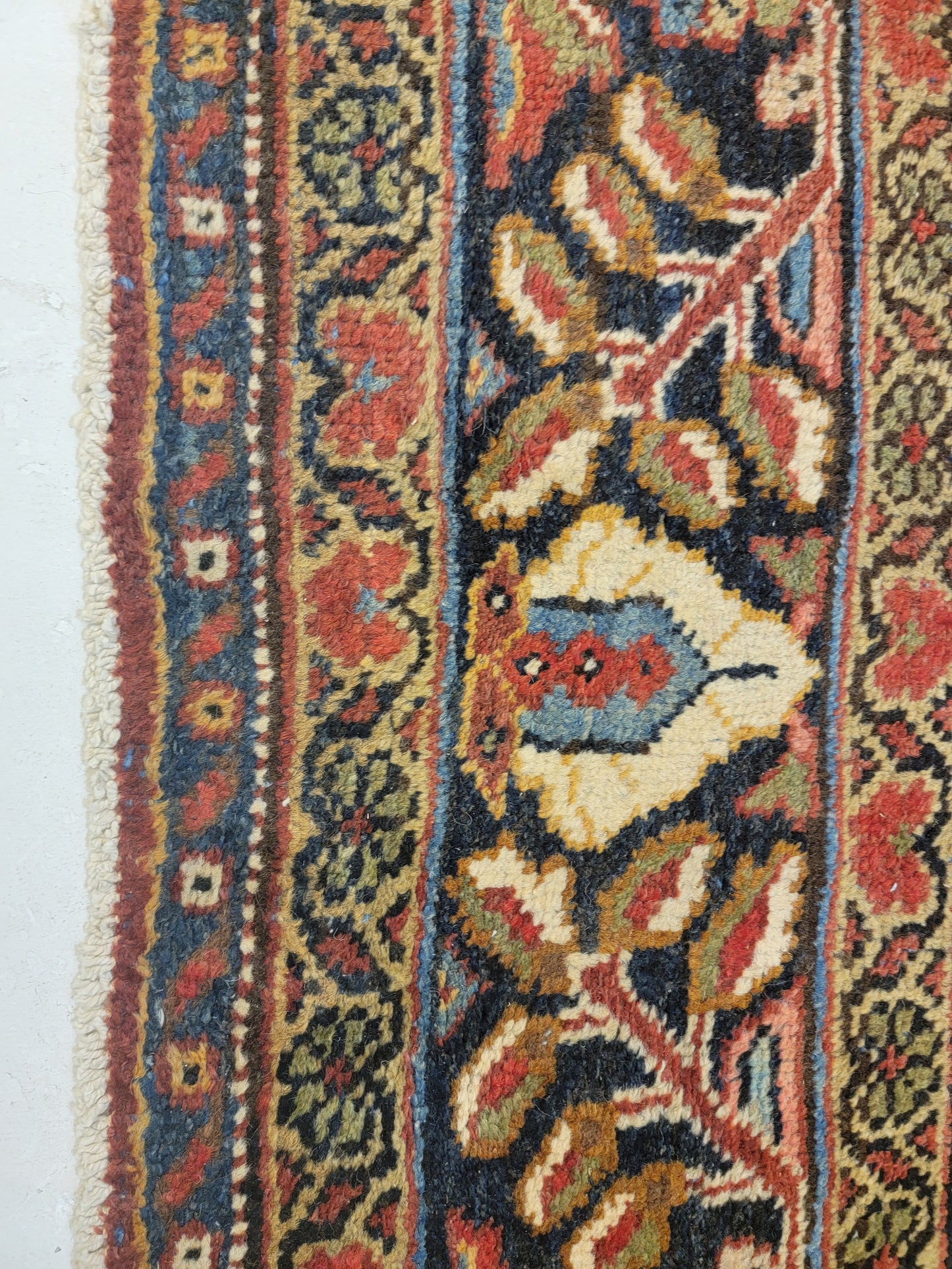 Antique Hand-Knotted Wool Area Rug Mahal 9'5" x 11'2"