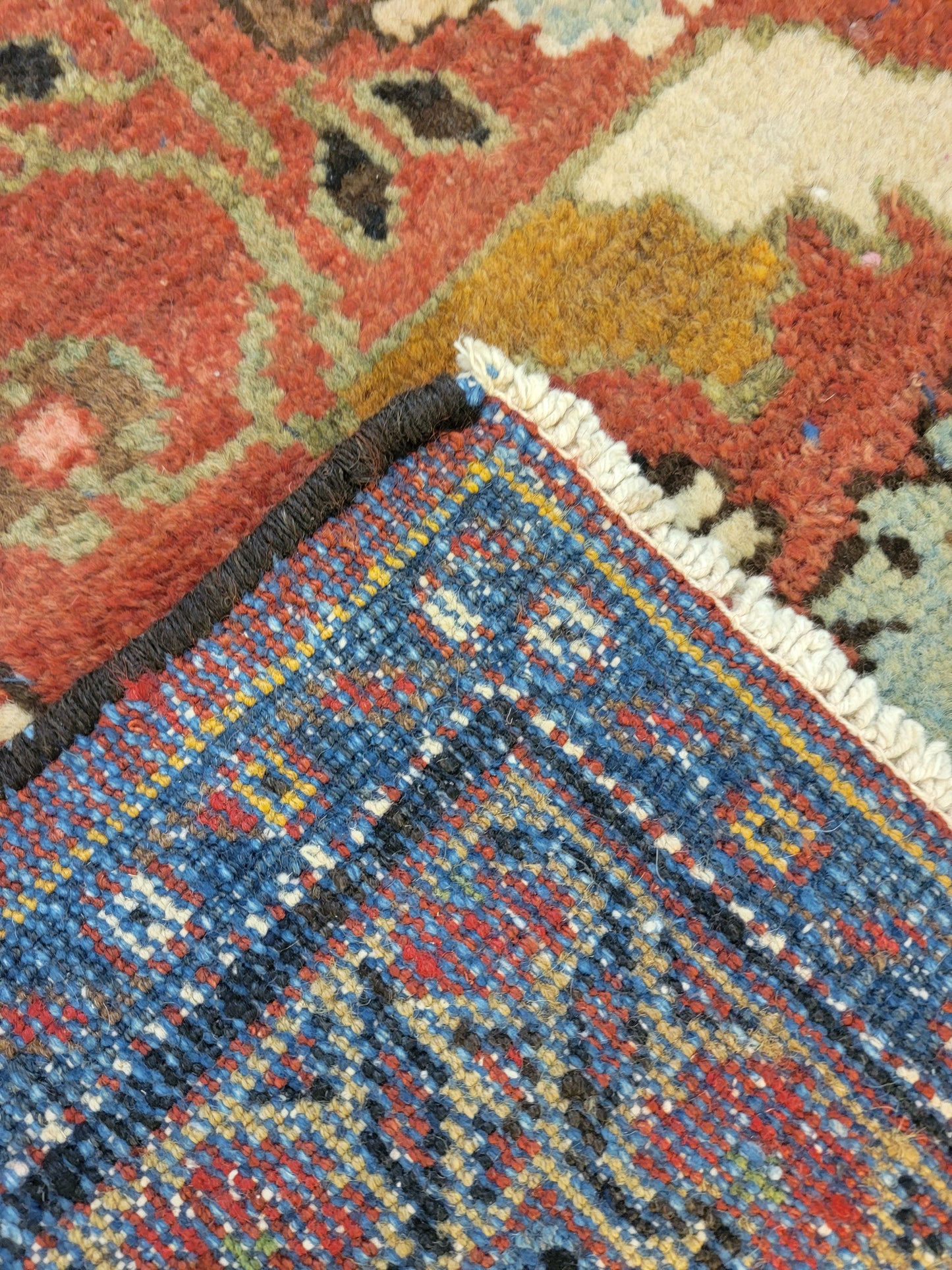 Antique Hand-Knotted Wool Area Rug Mahal 9'5" x 11'2"