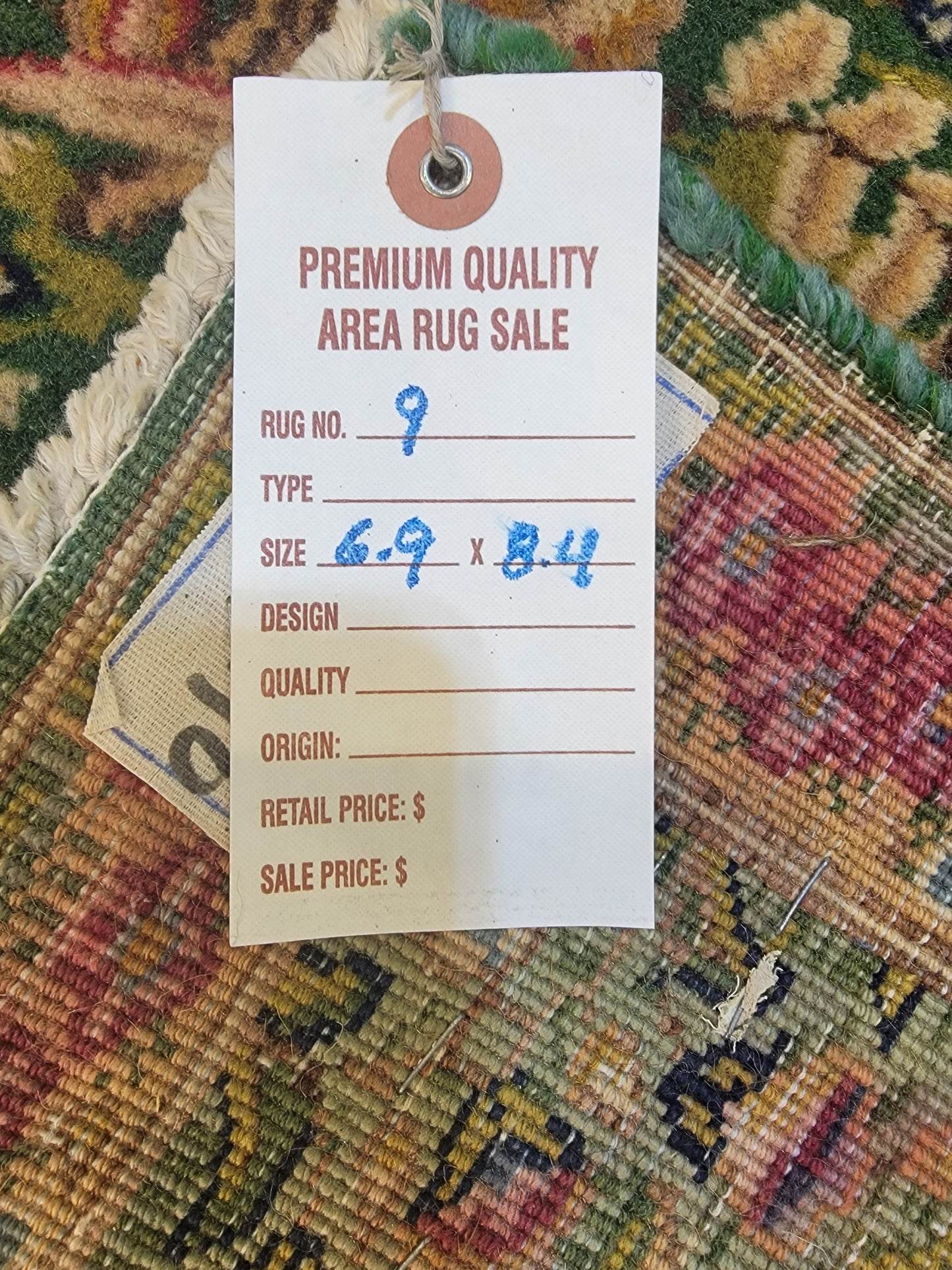 Antique Hand-Knotted Wool Area Rug Kerman Rahvar/Lahvar 6'9" x 8'4"