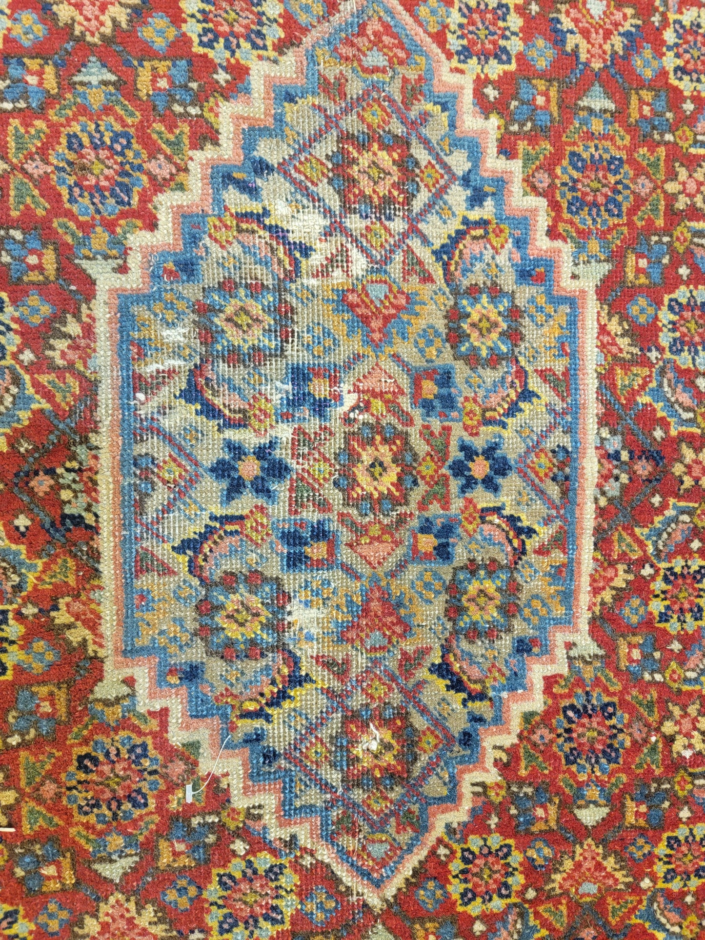 Antique Hand-Knotted Wool Area Rug Tabriz Khoy Mahi 7'4" x 11'5"