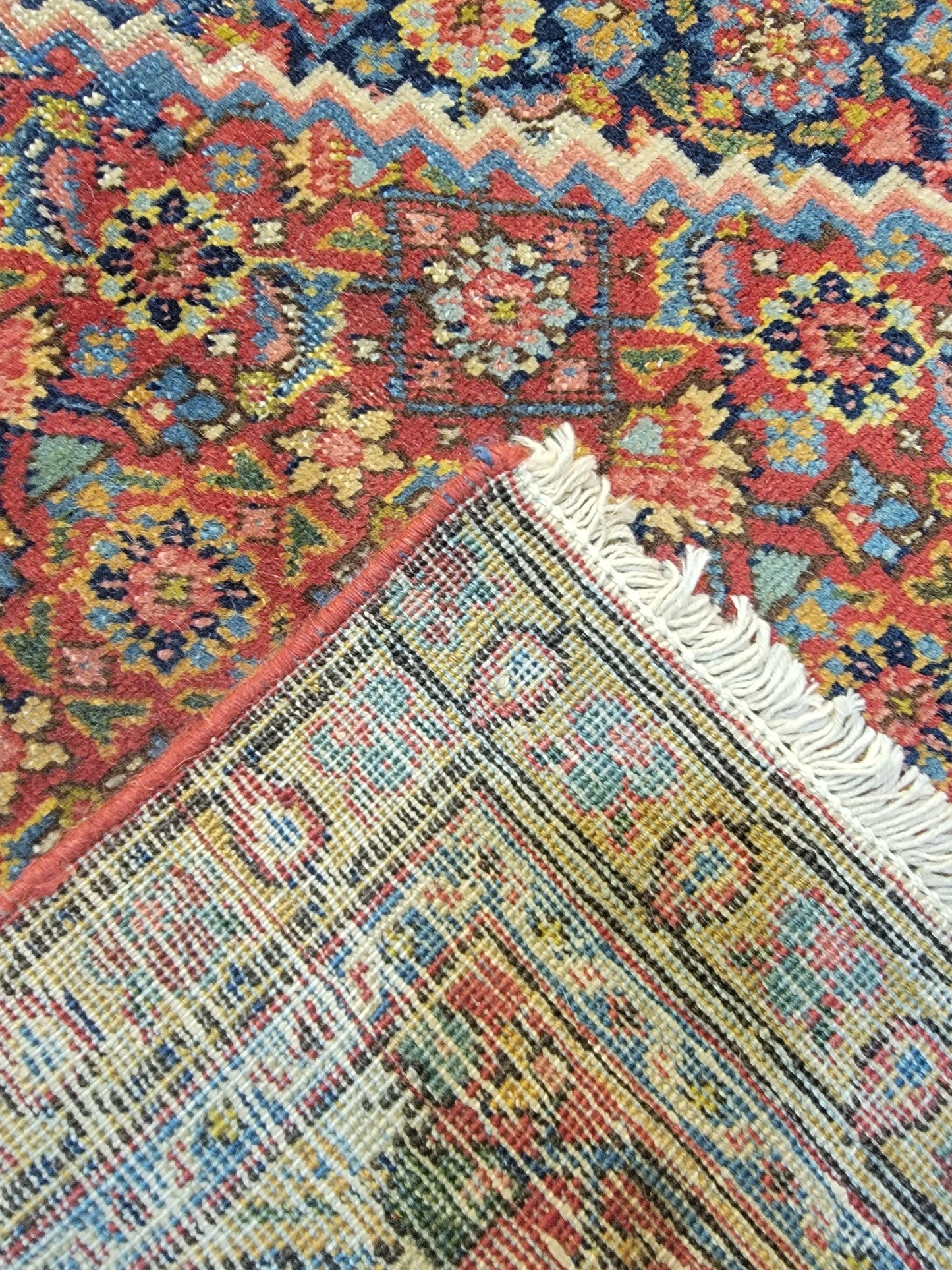 Antique Hand-Knotted Wool Area Rug Tabriz Khoy Mahi 7'4" x 11'5"