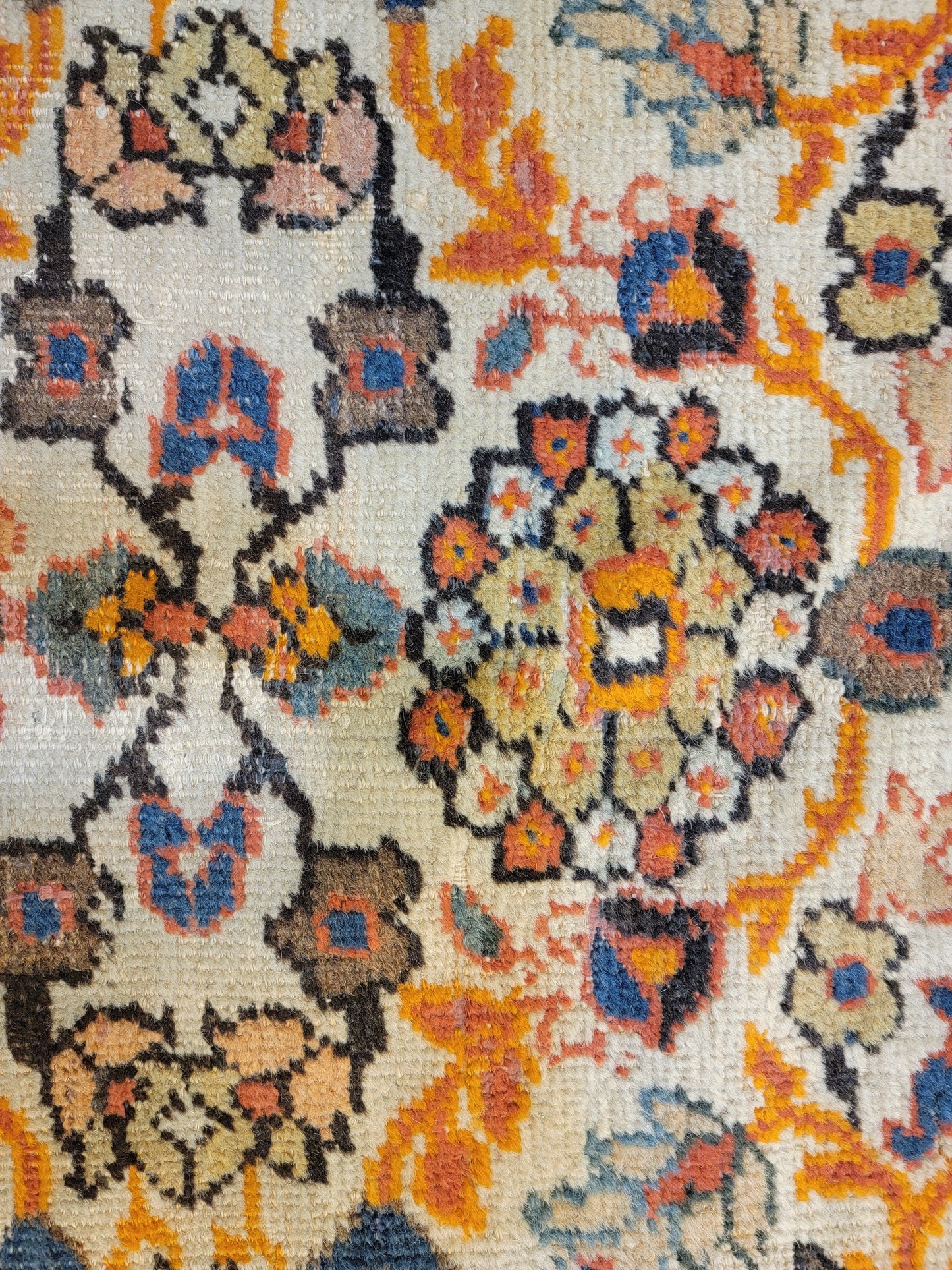 Antique Hand-Knotted Wool Area Rug Sultanabad Collectible 10'4" x 14'6"