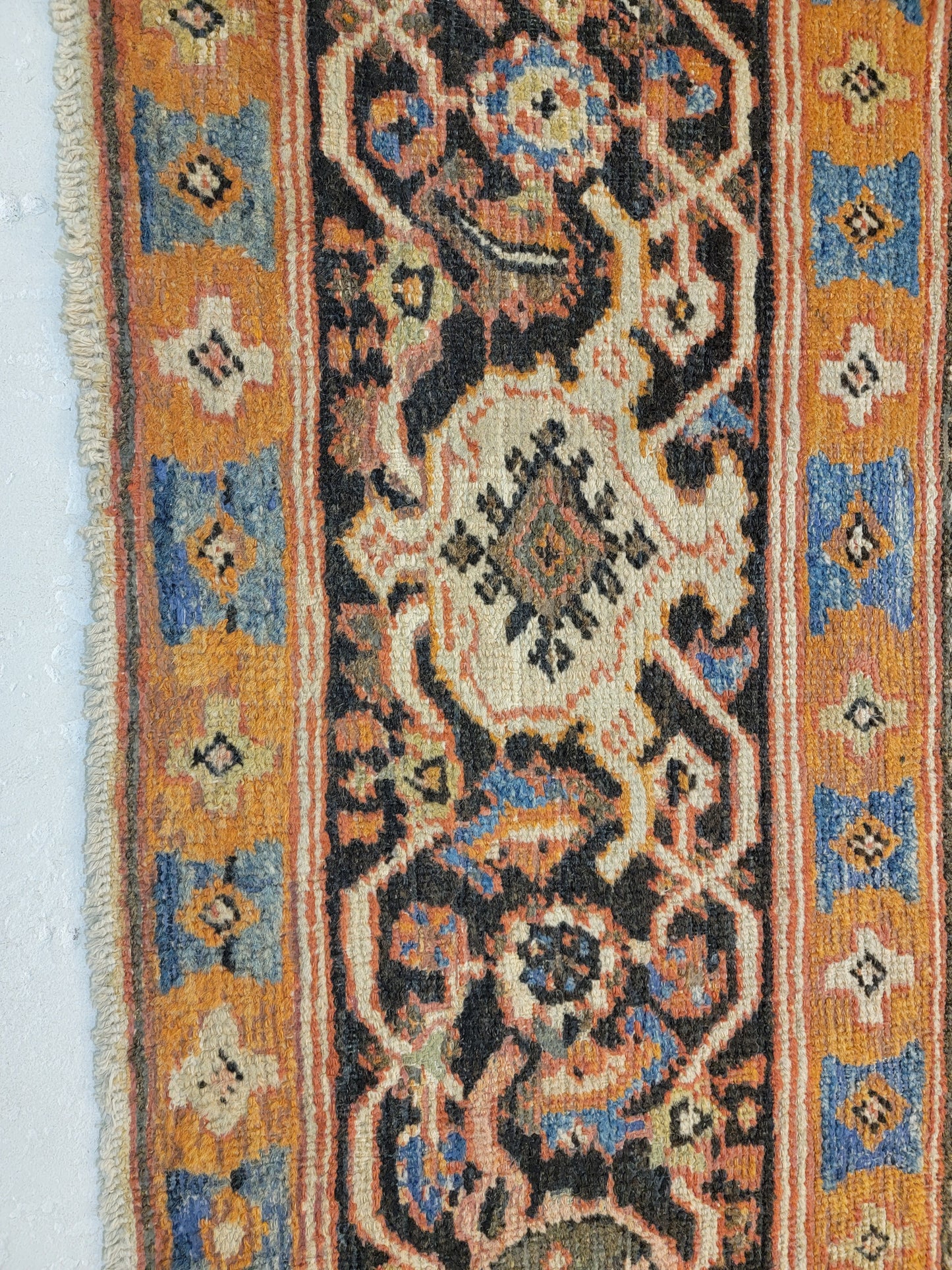 Antique Hand-Knotted Wool Area Rug Sultanabad Collectible 10'4" x 14'6"