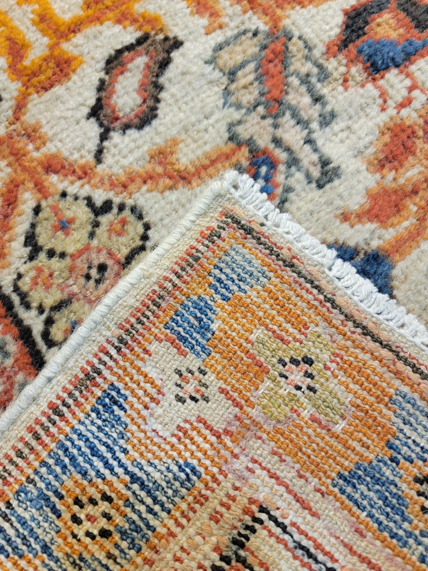 Antique Hand-Knotted Wool Area Rug Sultanabad Collectible 10'4" x 14'6"