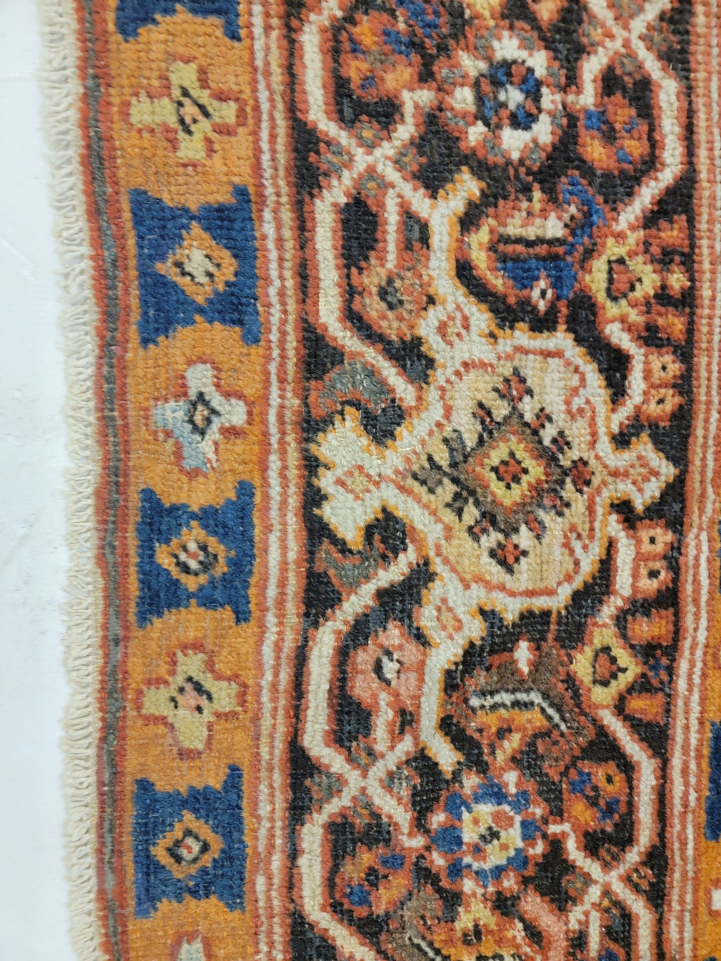 Antique Hand-Knotted Wool Area Rug Sultanabad Collectible 10'4" x 14'6"