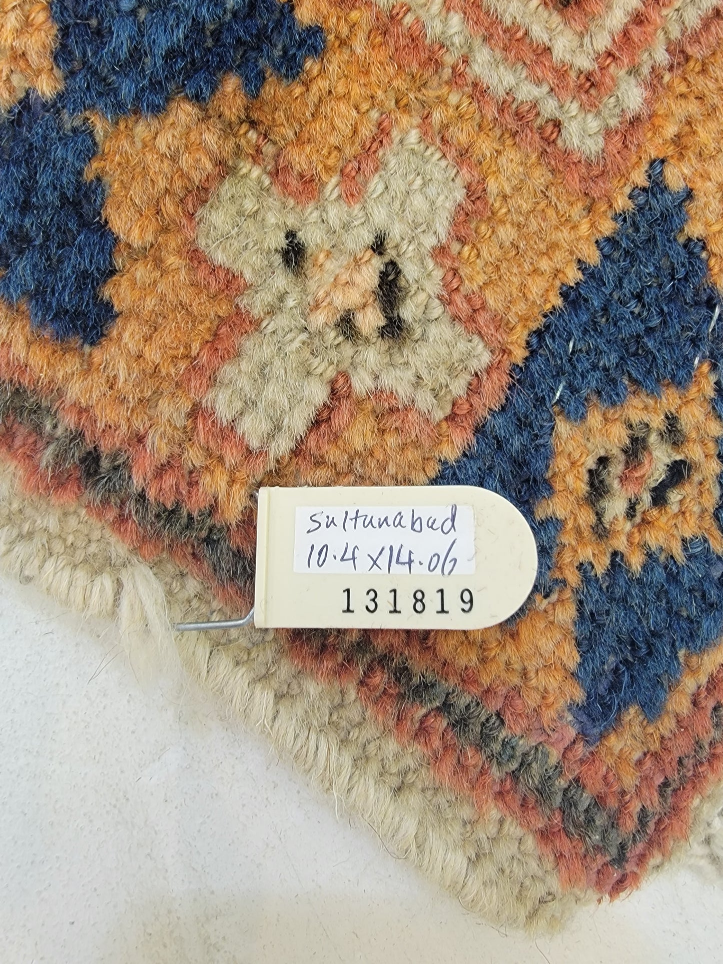 Antique Hand-Knotted Wool Area Rug Sultanabad Collectible 10'4" x 14'6"