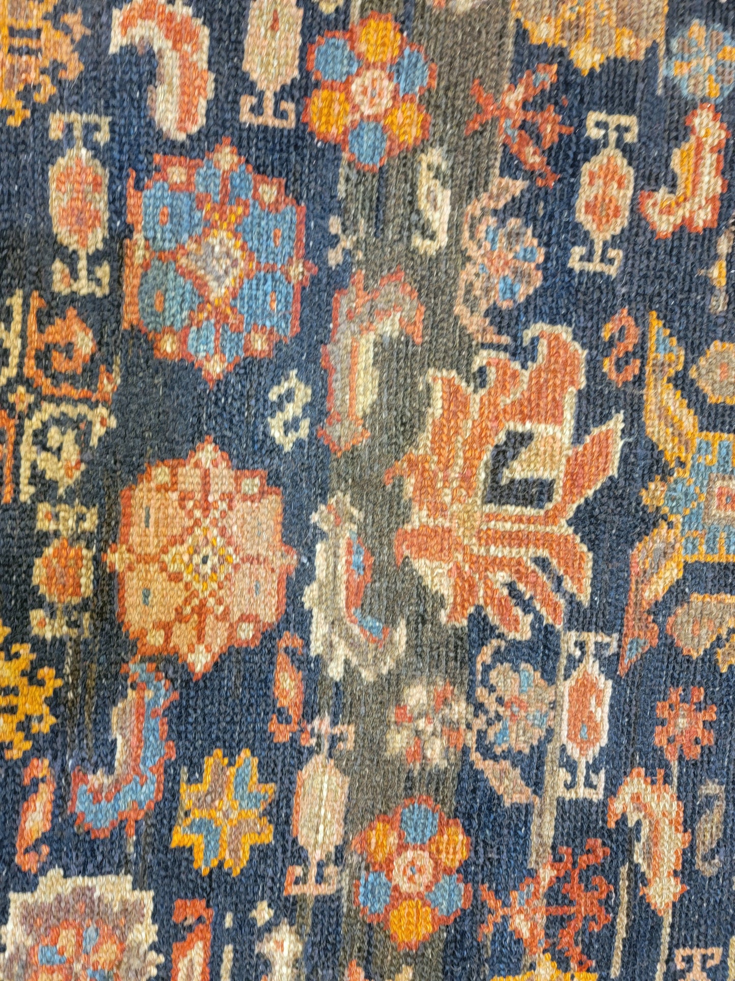 Antique Hand-Knotted Wool Area Rug Malayer Herati 6'7" x 12'3"