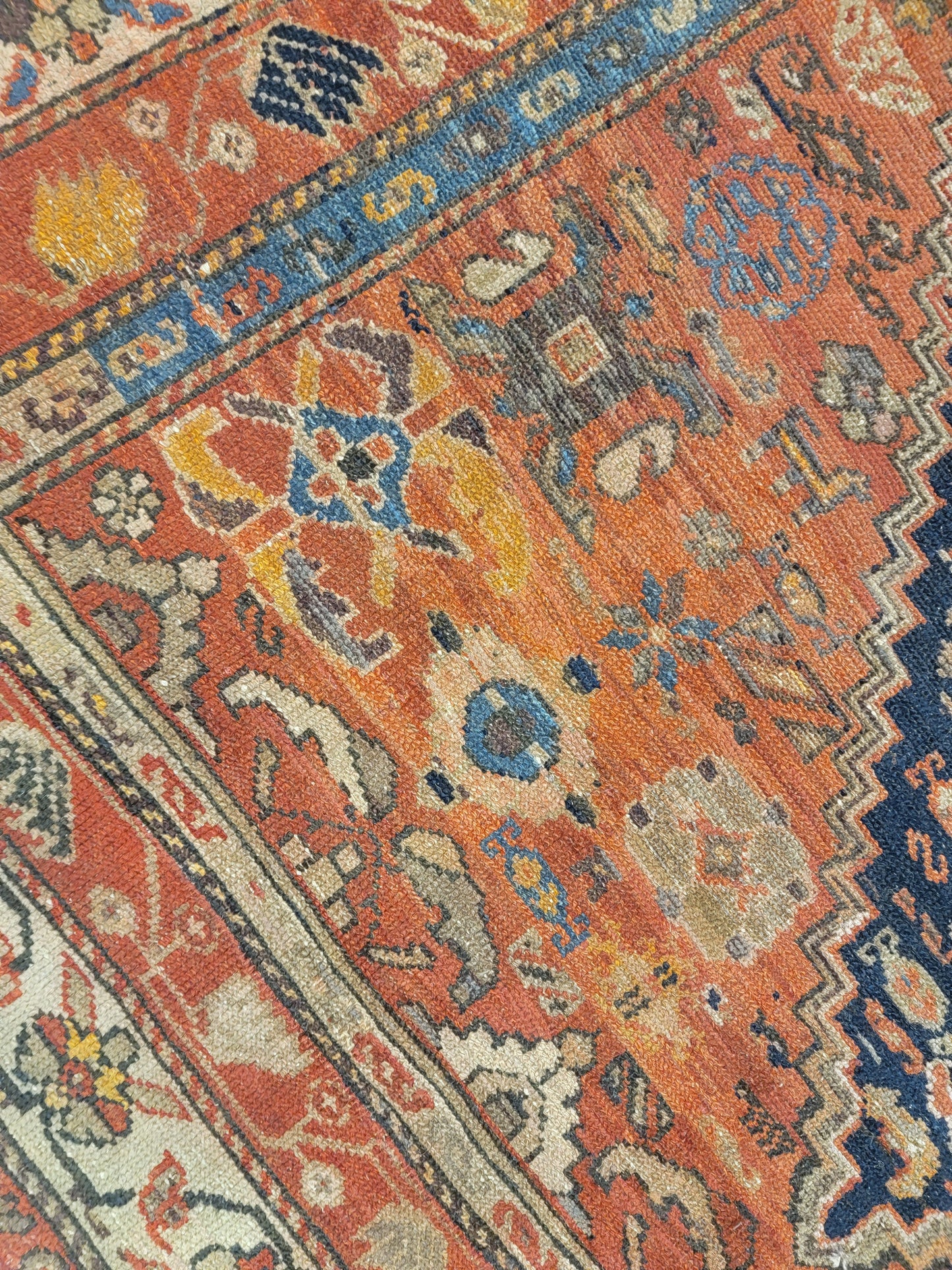Antique Hand-Knotted Wool Area Rug Malayer Herati 6'7" x 12'3"