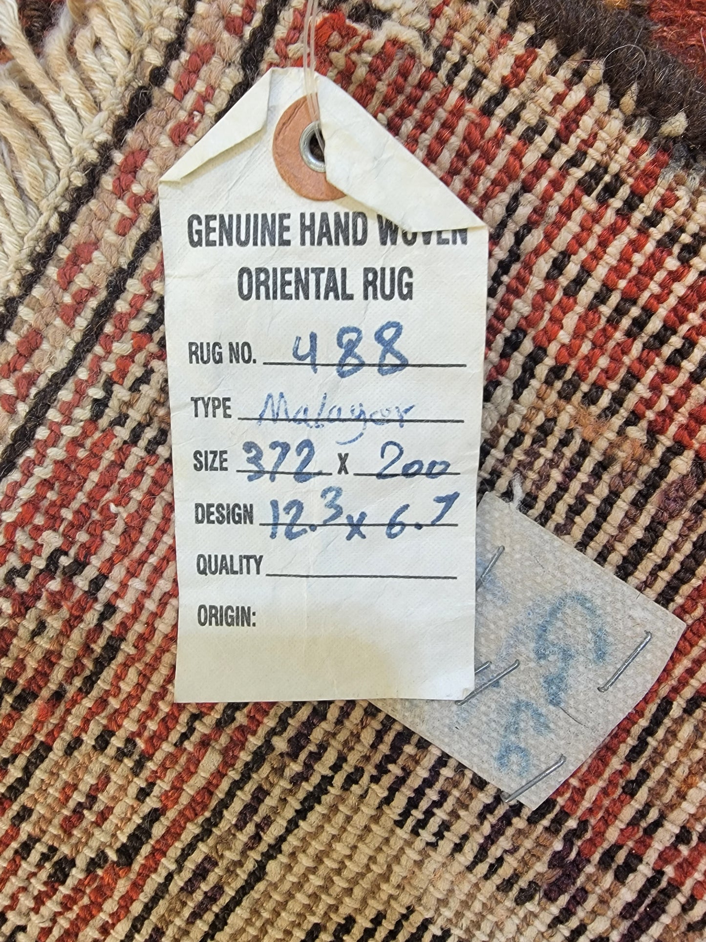 Antique Hand-Knotted Wool Area Rug Malayer Herati 6'7" x 12'3"