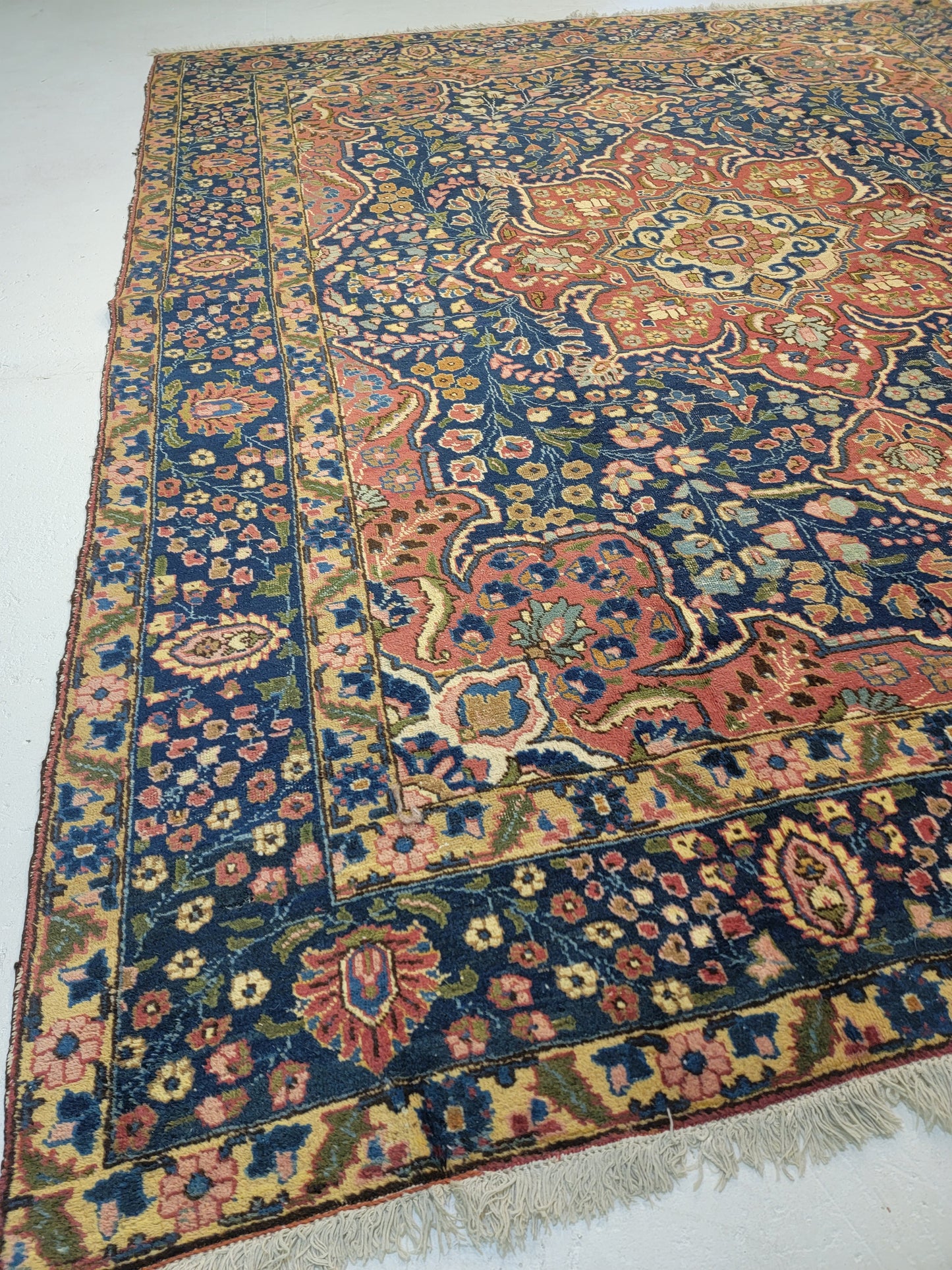 Antique Hand-Knotted Wool Area Rug Tabriz Khoy 8'7" x 10'8"