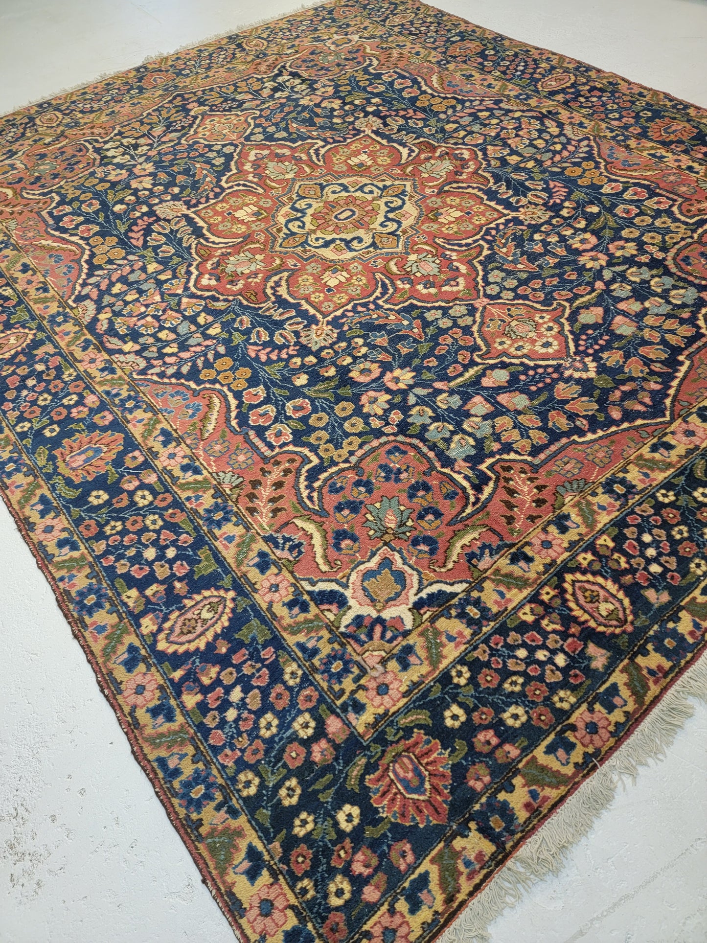 Antique Hand-Knotted Wool Area Rug Tabriz Khoy 8'7" x 10'8"