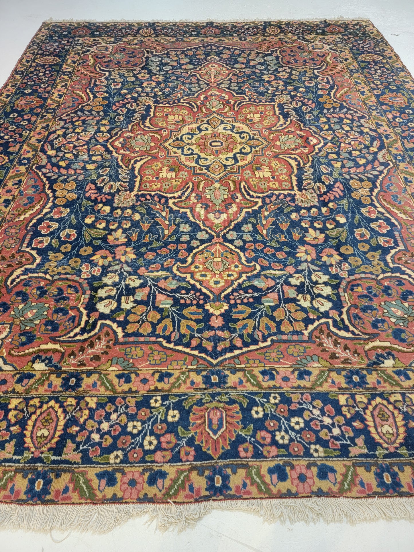 Antique Hand-Knotted Wool Area Rug Tabriz Khoy 8'7" x 10'8"