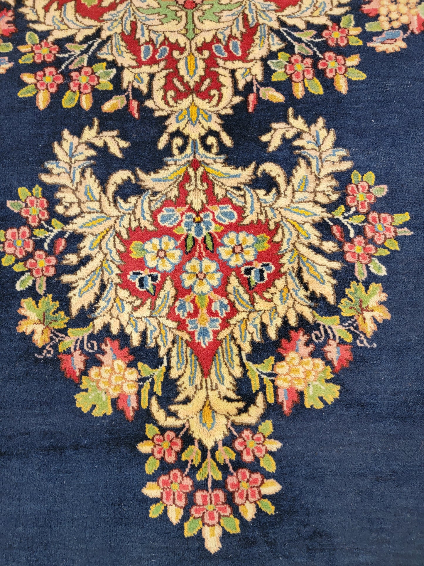 Antique Hand-Knotted Wool Rug Kerman 11'2" x 14'8"