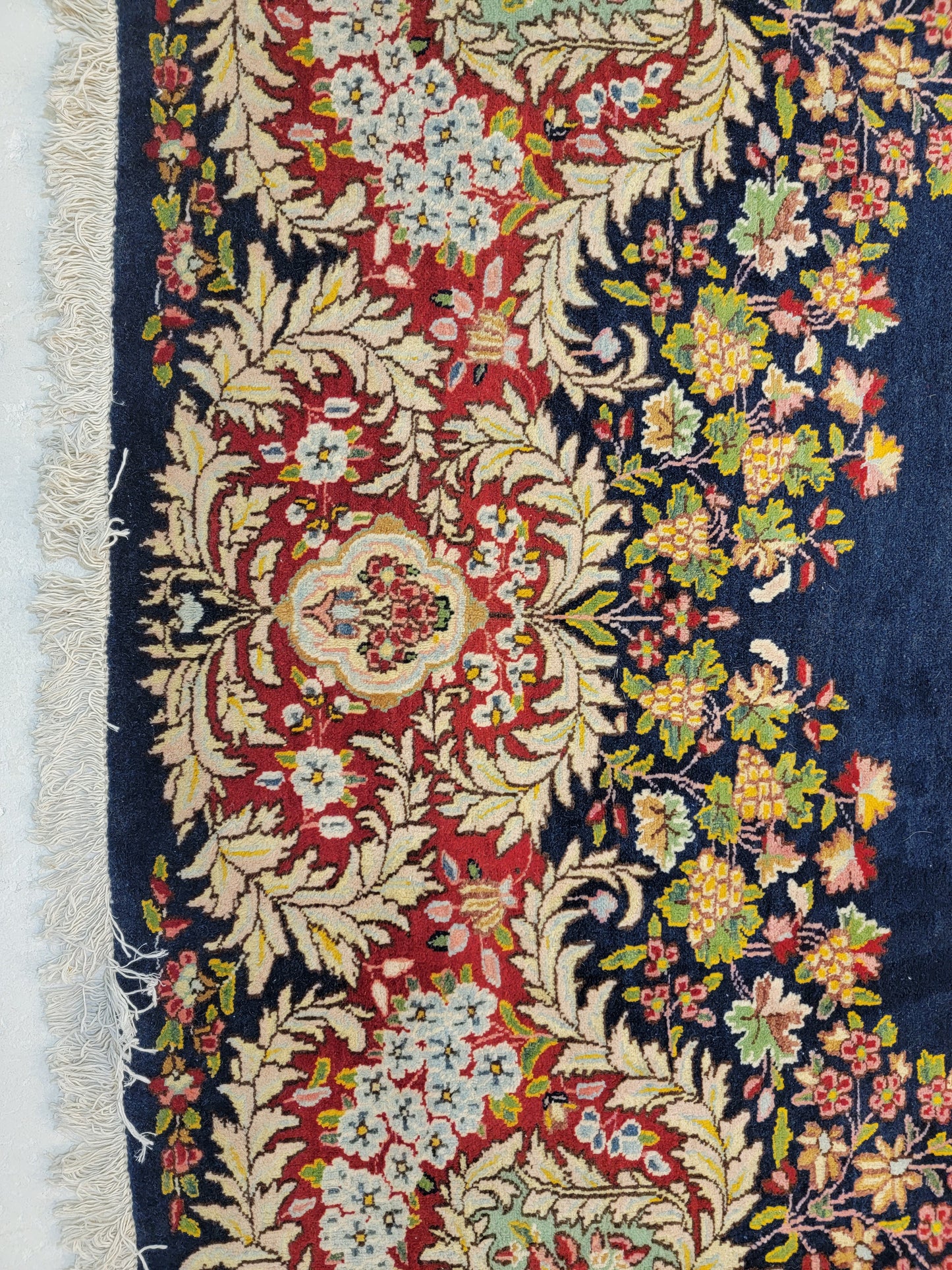 Antique Hand-Knotted Wool Rug Kerman 11'2" x 14'8"