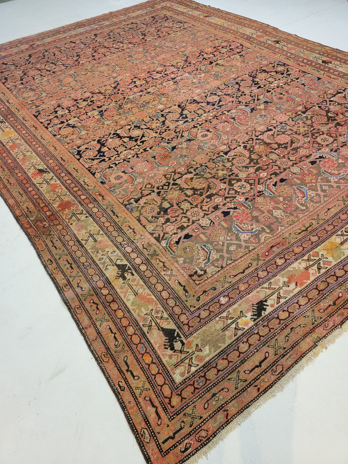 Antique Hand-Knotted Wool Rug Malayer 9'9" x 13'6"