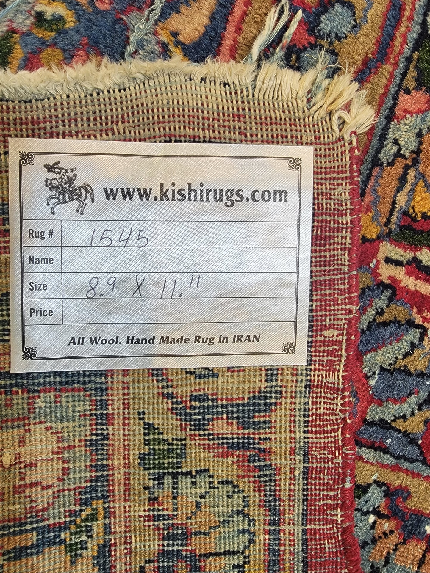 Hand-Knotted Wool Rug Rahvar Kerman 8'9" x 11'11"