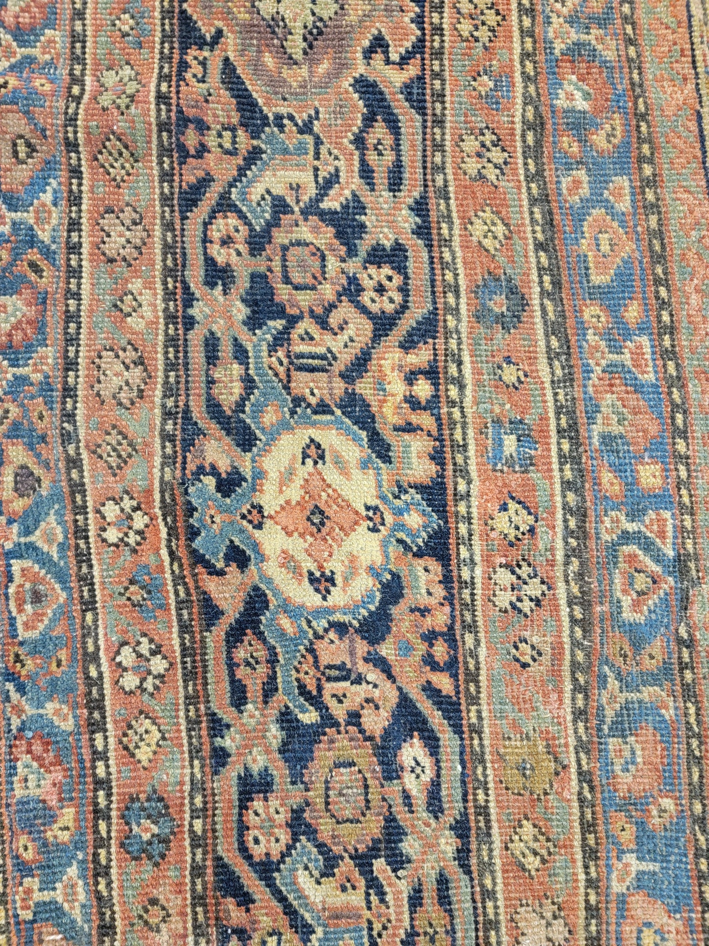 Antique Hand-Knotted Wool Rug Mahal 10'5" x 13'3"