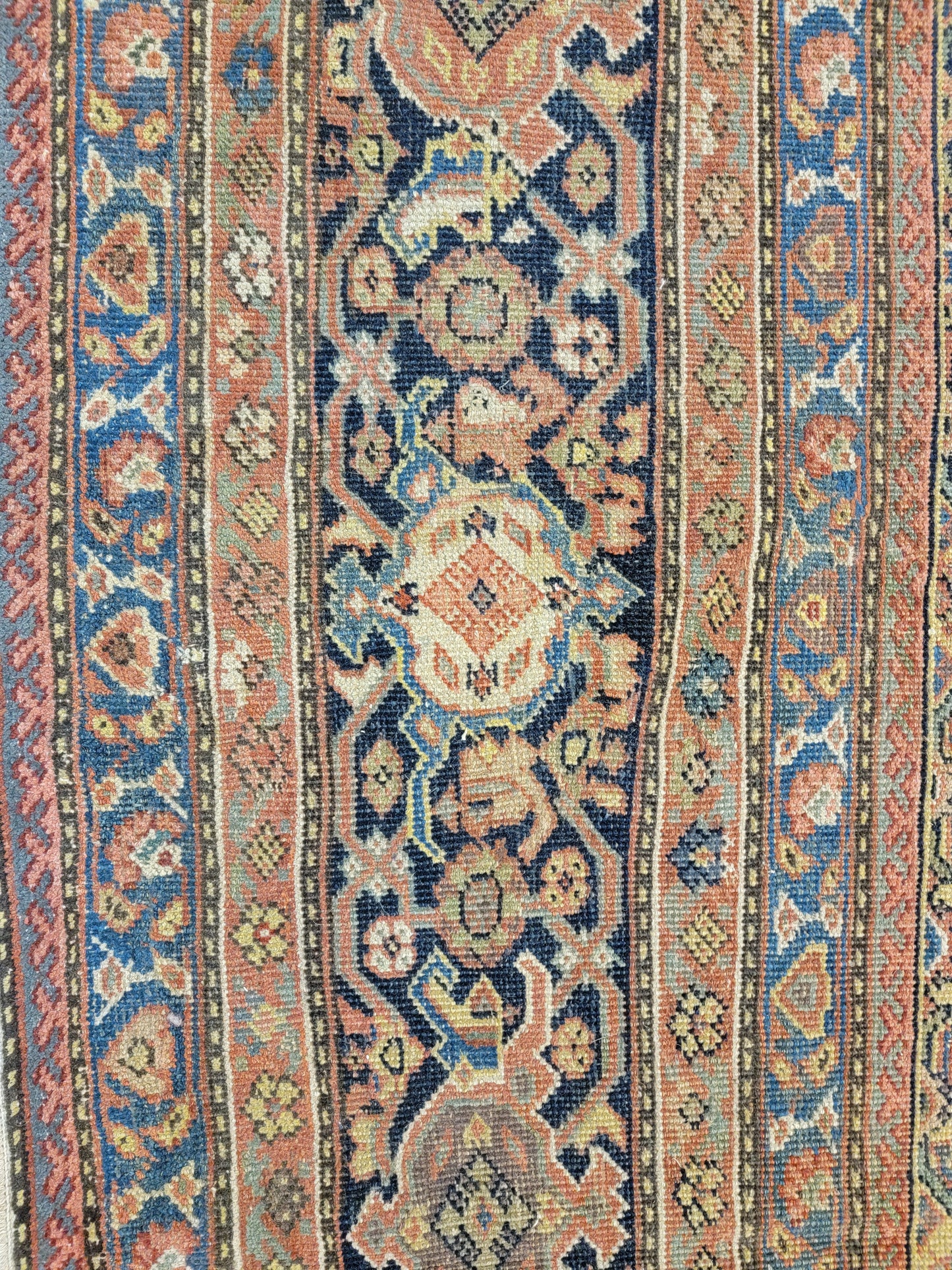 Antique Hand-Knotted Wool Rug Mahal 10'5" x 13'3"