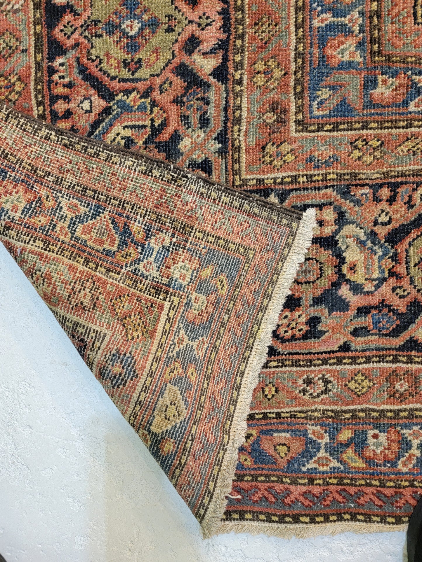 Antique Hand-Knotted Wool Rug Mahal 10'5" x 13'3"