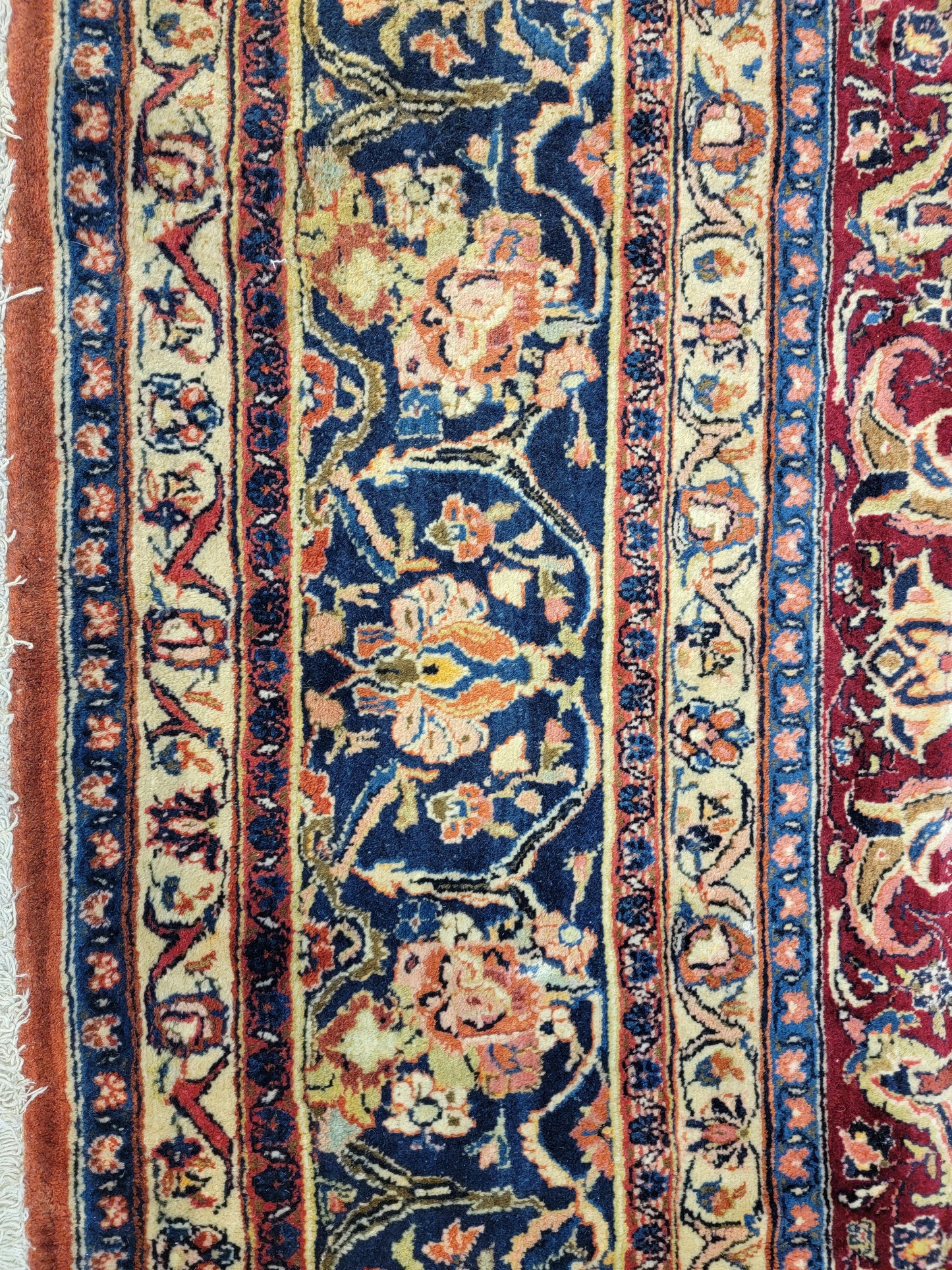 Antique Hand-Knotted Wool Rug Ghazvin 9'1" x 12'