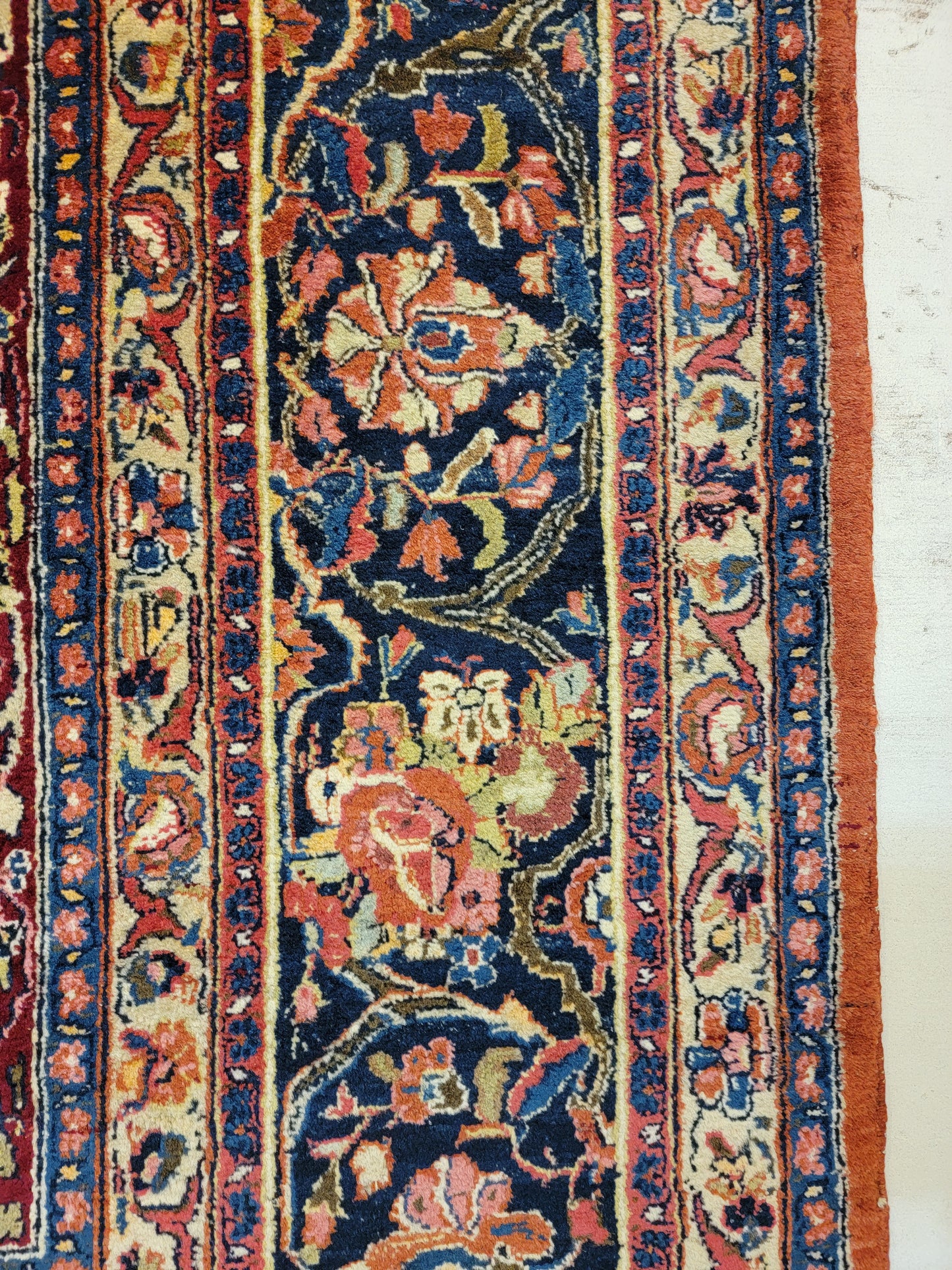 Antique Hand-Knotted Wool Rug Ghazvin 9'1" x 12'