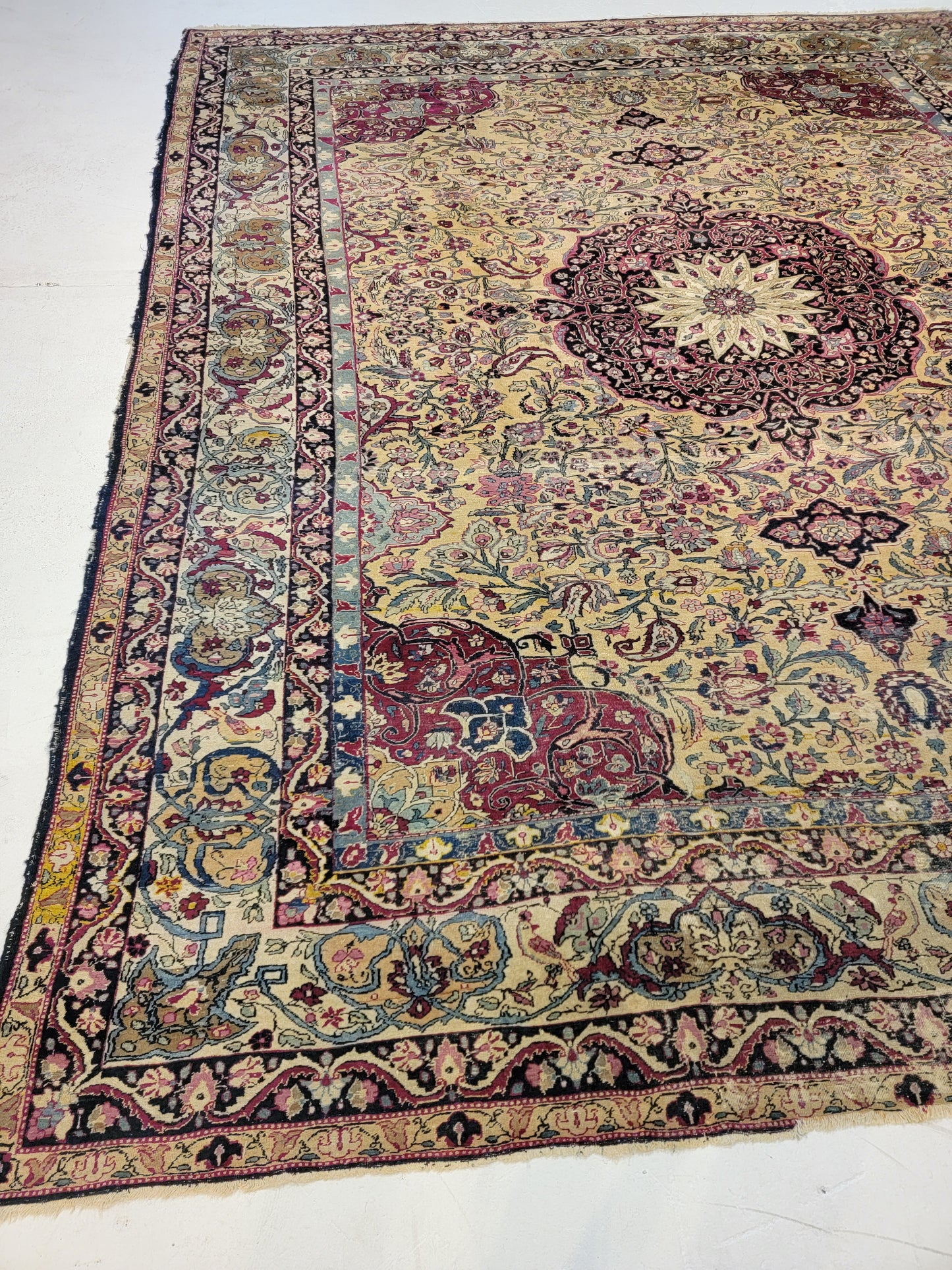 Antique Hand-Knotted Wool Rug Tabriz Khoy 9'10" x 12'3"