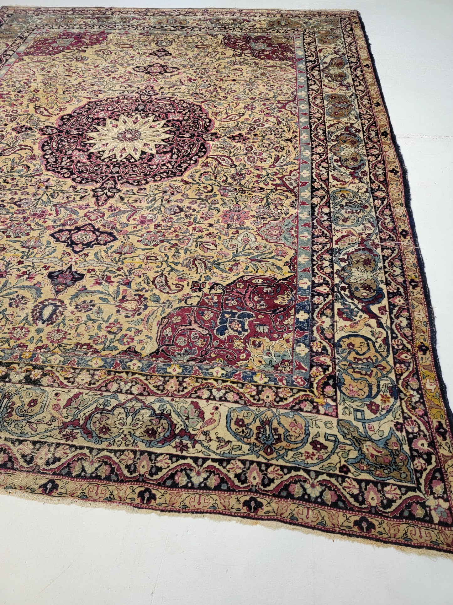 Antique Hand-Knotted Wool Rug Tabriz Khoy 9'10" x 12'3"