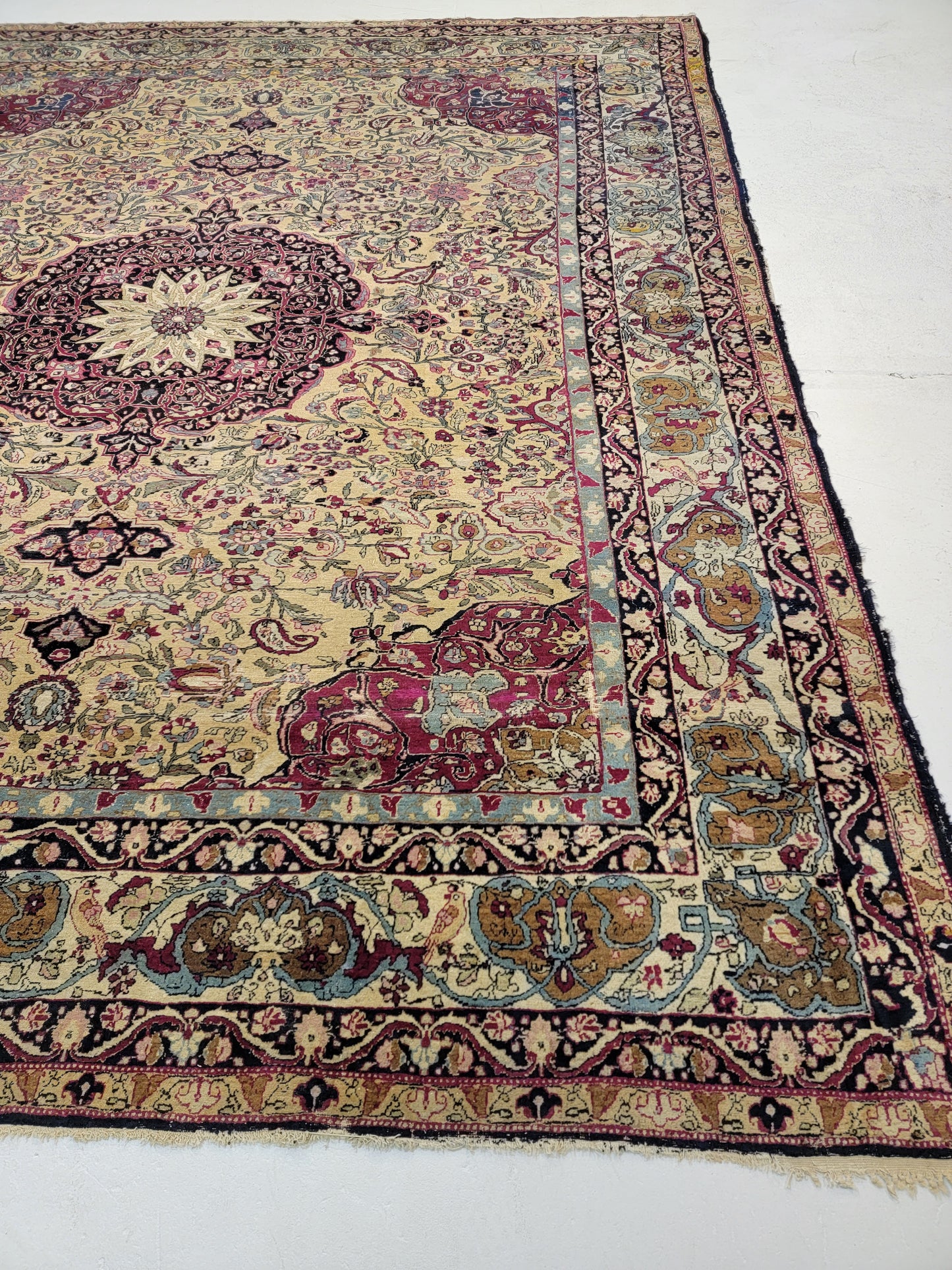 Antique Hand-Knotted Wool Rug Tabriz Khoy 9'10" x 12'3"