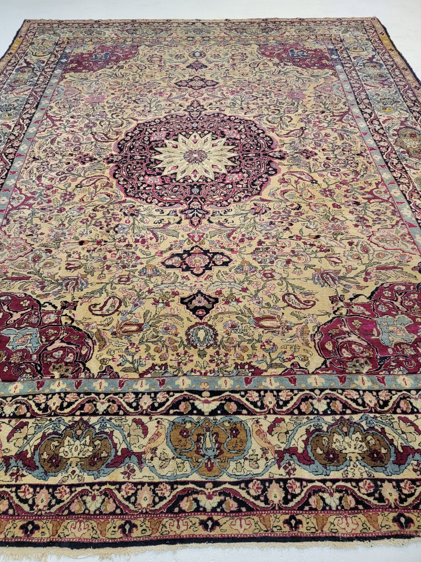 Antique Hand-Knotted Wool Rug Tabriz Khoy 9'10" x 12'3"