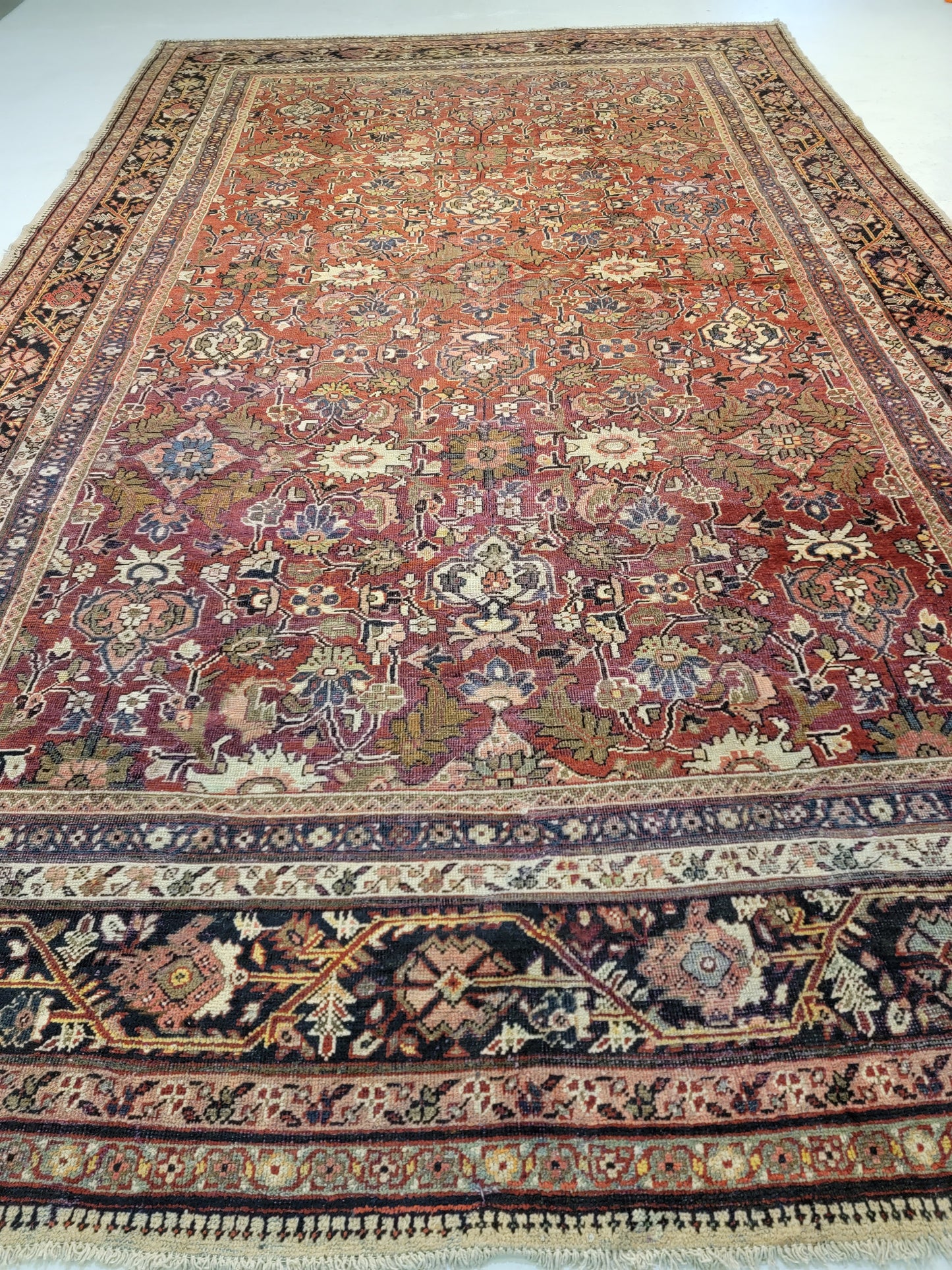 Hand-Knotted Wool Rug Mahal 10'6" x 17'5"