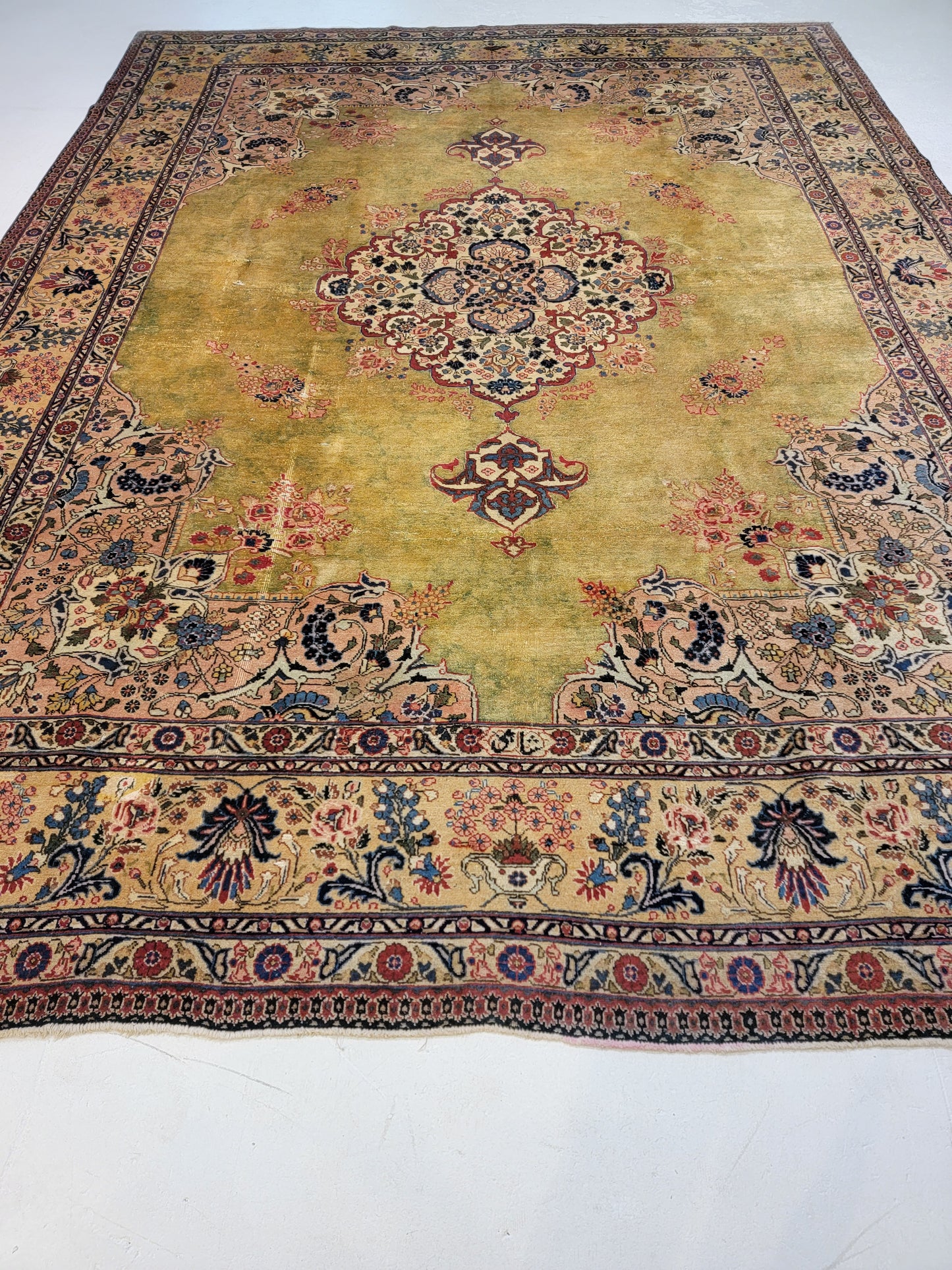 Hand-Knotted Wool Rug Tabriz Khoy Signed 9'5" x 12'10"