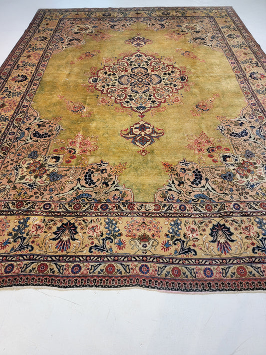 Hand-Knotted Wool Rug Tabriz Khoy Signed 9'5" x 12'10"