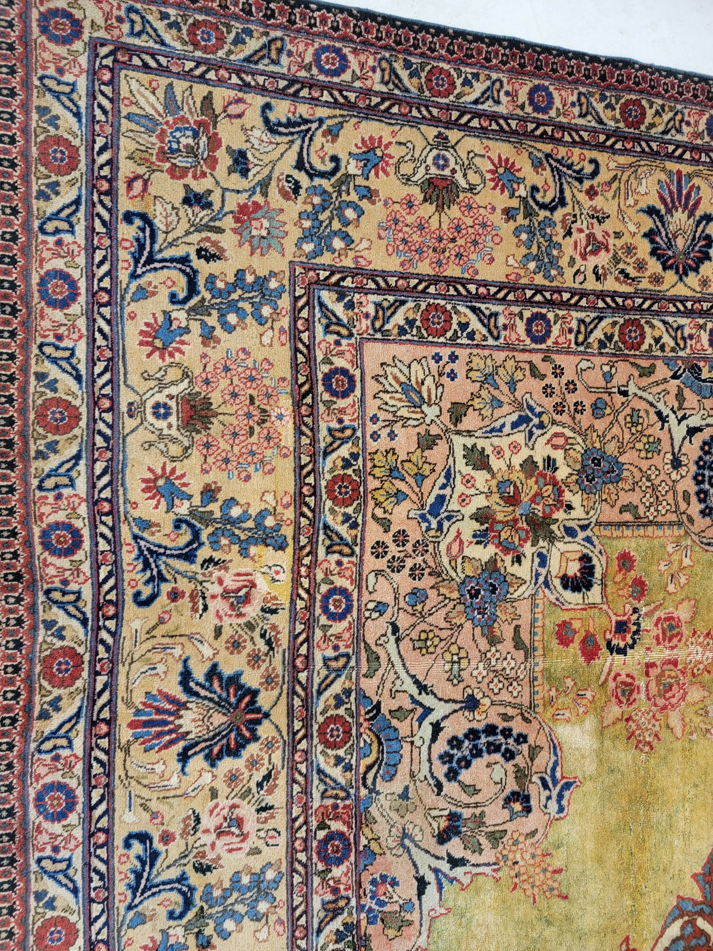 Hand-Knotted Wool Rug Tabriz Khoy Signed 9'5" x 12'10"