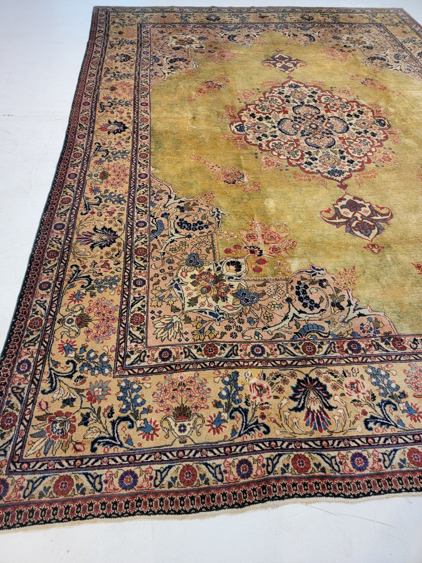 Hand-Knotted Wool Rug Tabriz Khoy Signed 9'5" x 12'10"