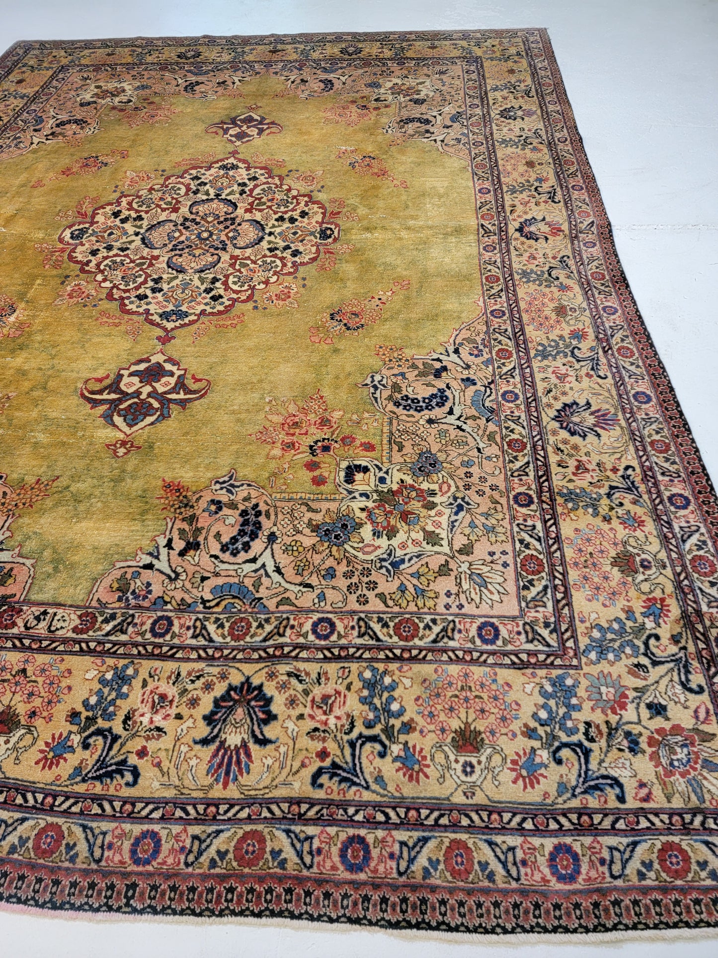Hand-Knotted Wool Rug Tabriz Khoy Signed 9'5" x 12'10"