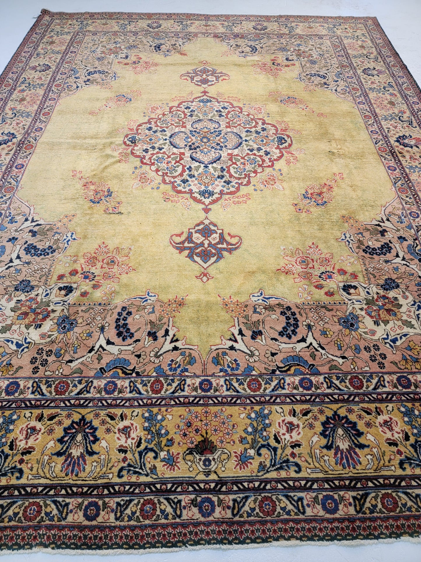 Hand-Knotted Wool Rug Tabriz Khoy Signed 9'5" x 12'10"